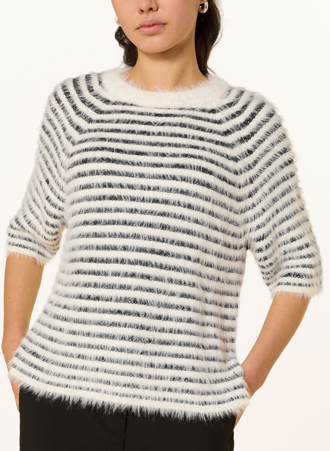 OPUS Pullover PAIRY: WEISS / SCHWARZ