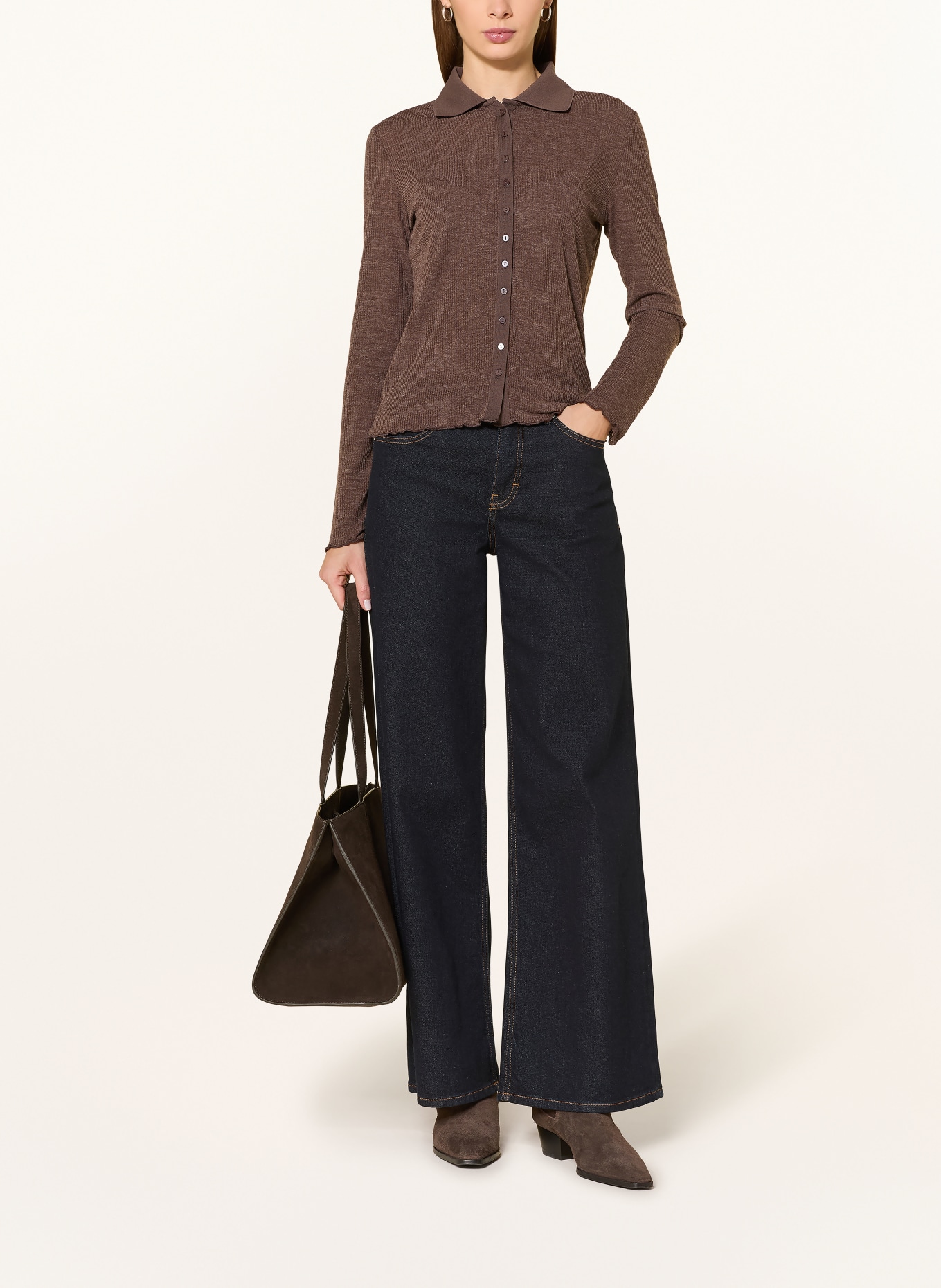 OPUS Blůza SOSEA: HNĚDÁ