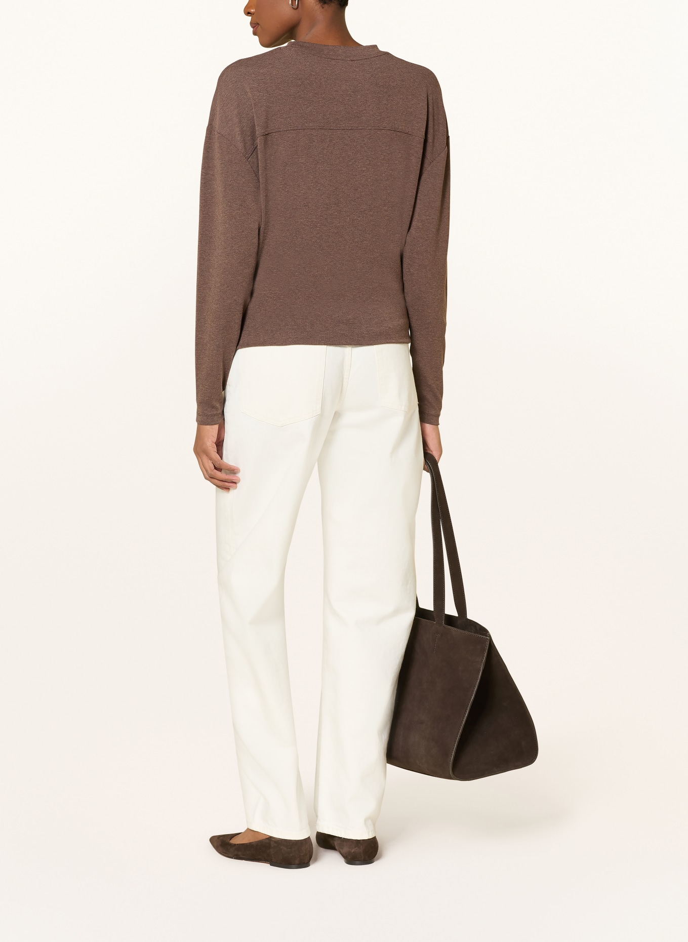 OPUS Longsleeve SUPANI: DUNKELBRAUN