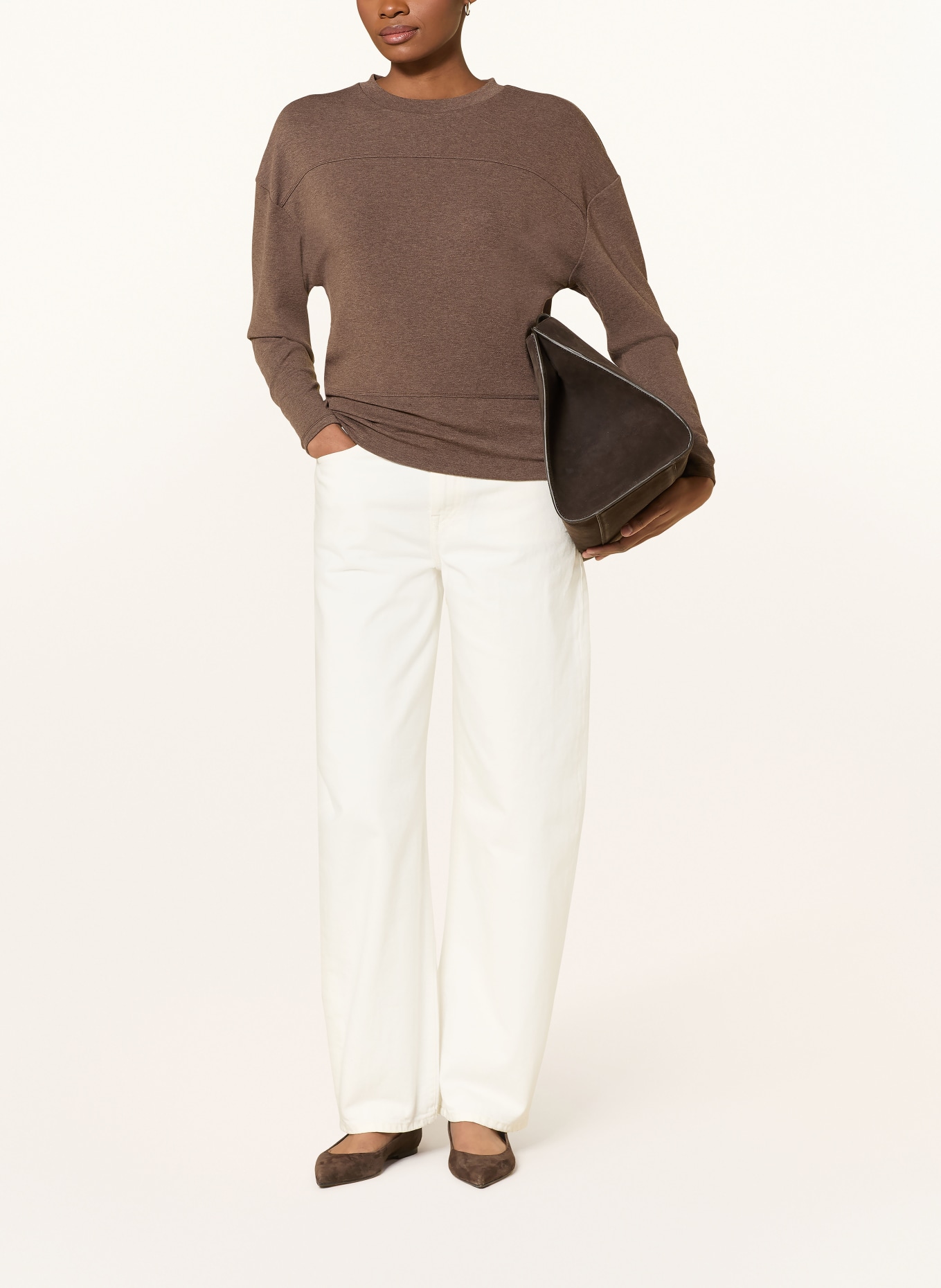 OPUS Longsleeve SUPANI: DUNKELBRAUN