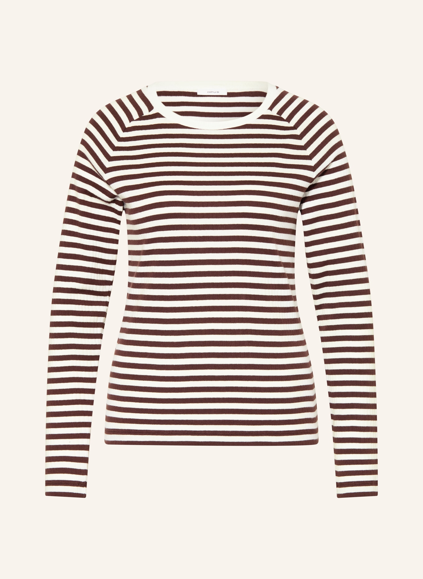 OPUS Dlouhé rukávy SORKA: BÍLÁ / TMAVĚ HNĚDÁ