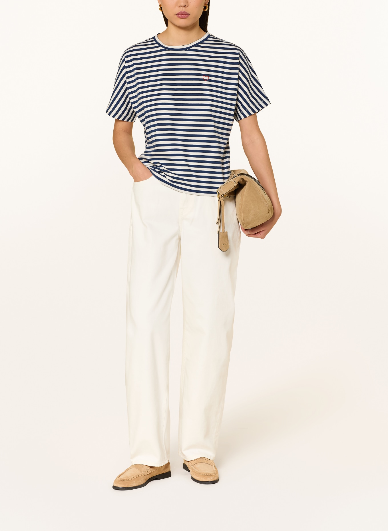 OPUS T-Shirt SALENTINE: DUNKELBLAU / WEISS