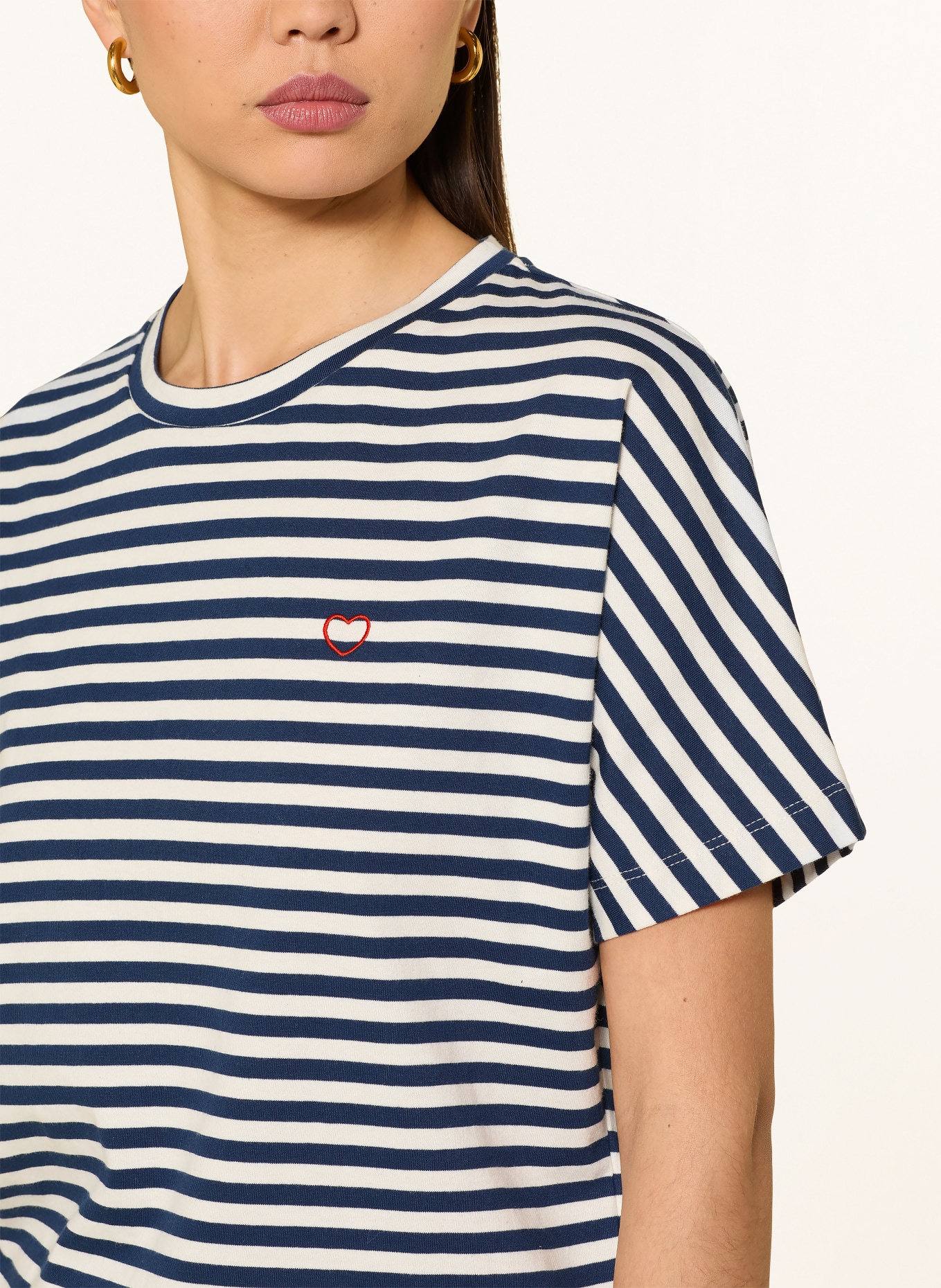 OPUS T-Shirt SALENTINE: DUNKELBLAU / WEISS