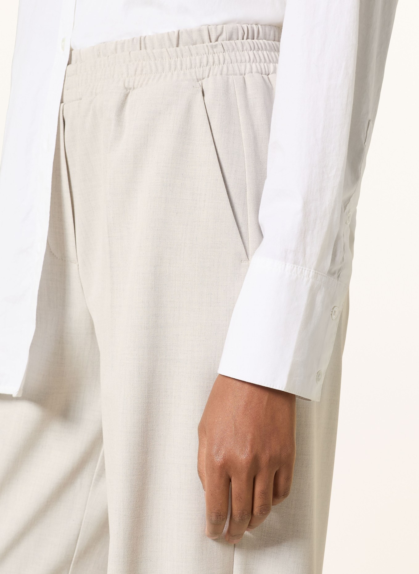 OPUS Spodnie MAROU w stylu joggingowym: KREMOWY / JASNOCZARY