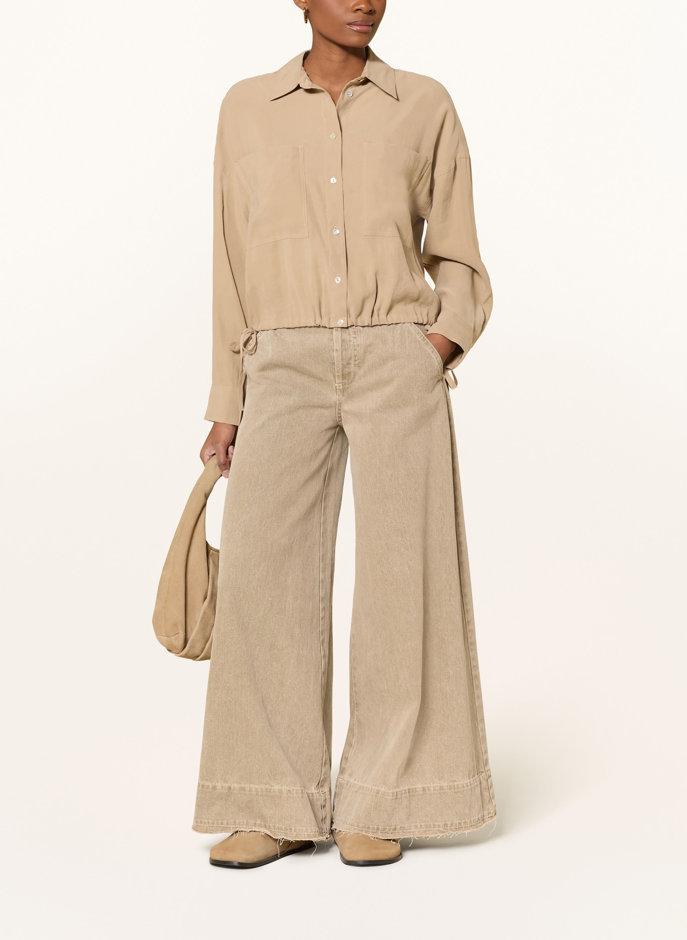 OPUS FIBERTA shirt blouse: CAMEL