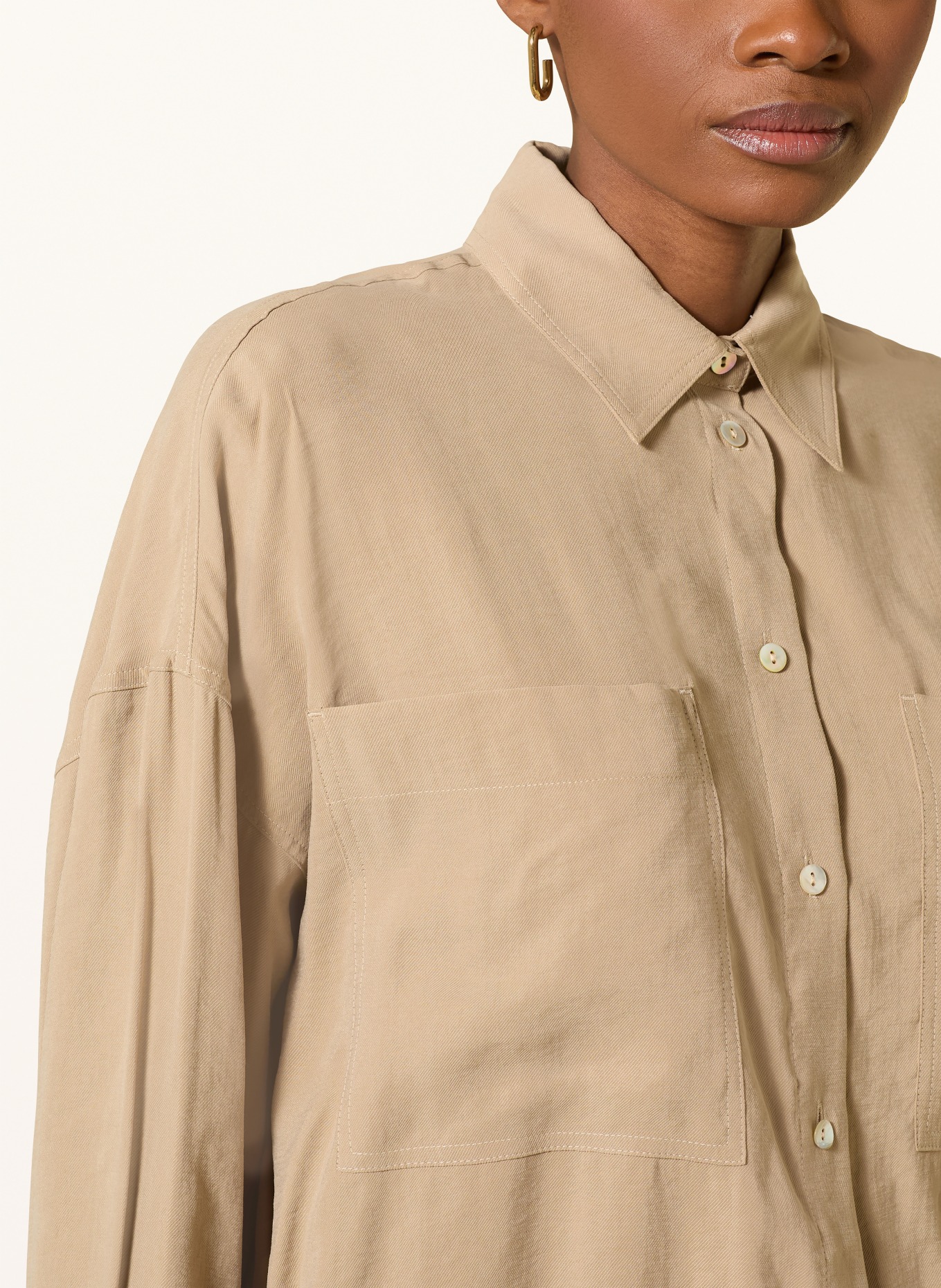 OPUS FIBERTA shirt blouse: CAMEL