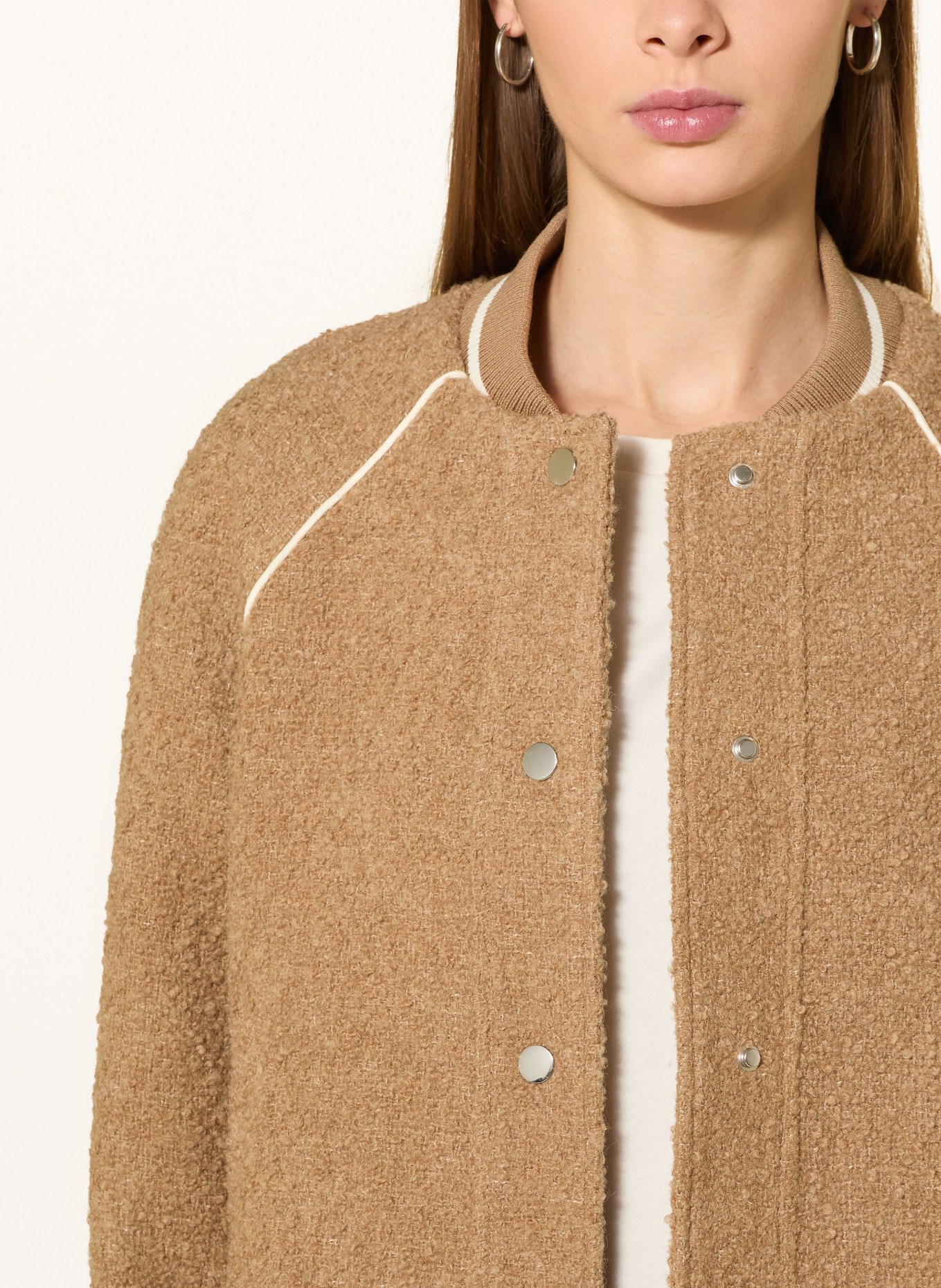 OPUS Boucléová bunda HIRONA: SVĚTLE HNĚDÁ