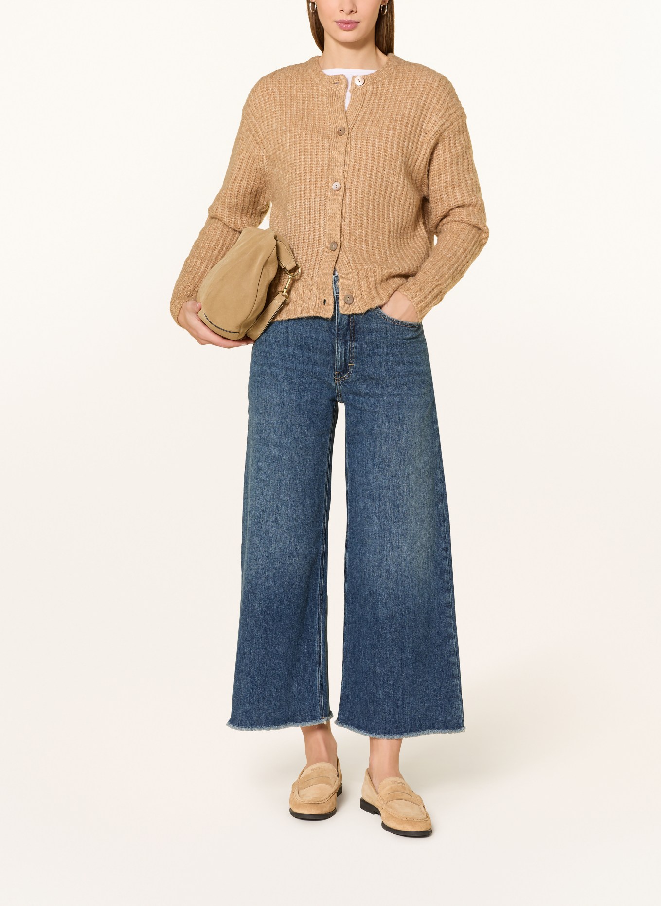 OPUS PANTS Wide Leg Jeans MARI MASH: 70303 dark dusty blue