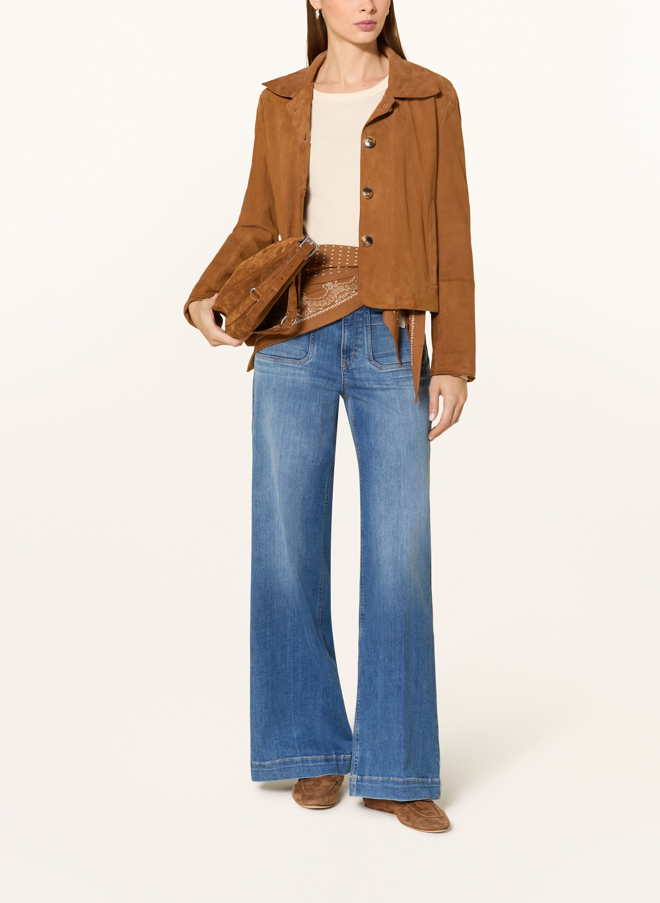 OPUS PANTS Wide Leg Jeans MELLY CRISP: 70301 dark shadow blue