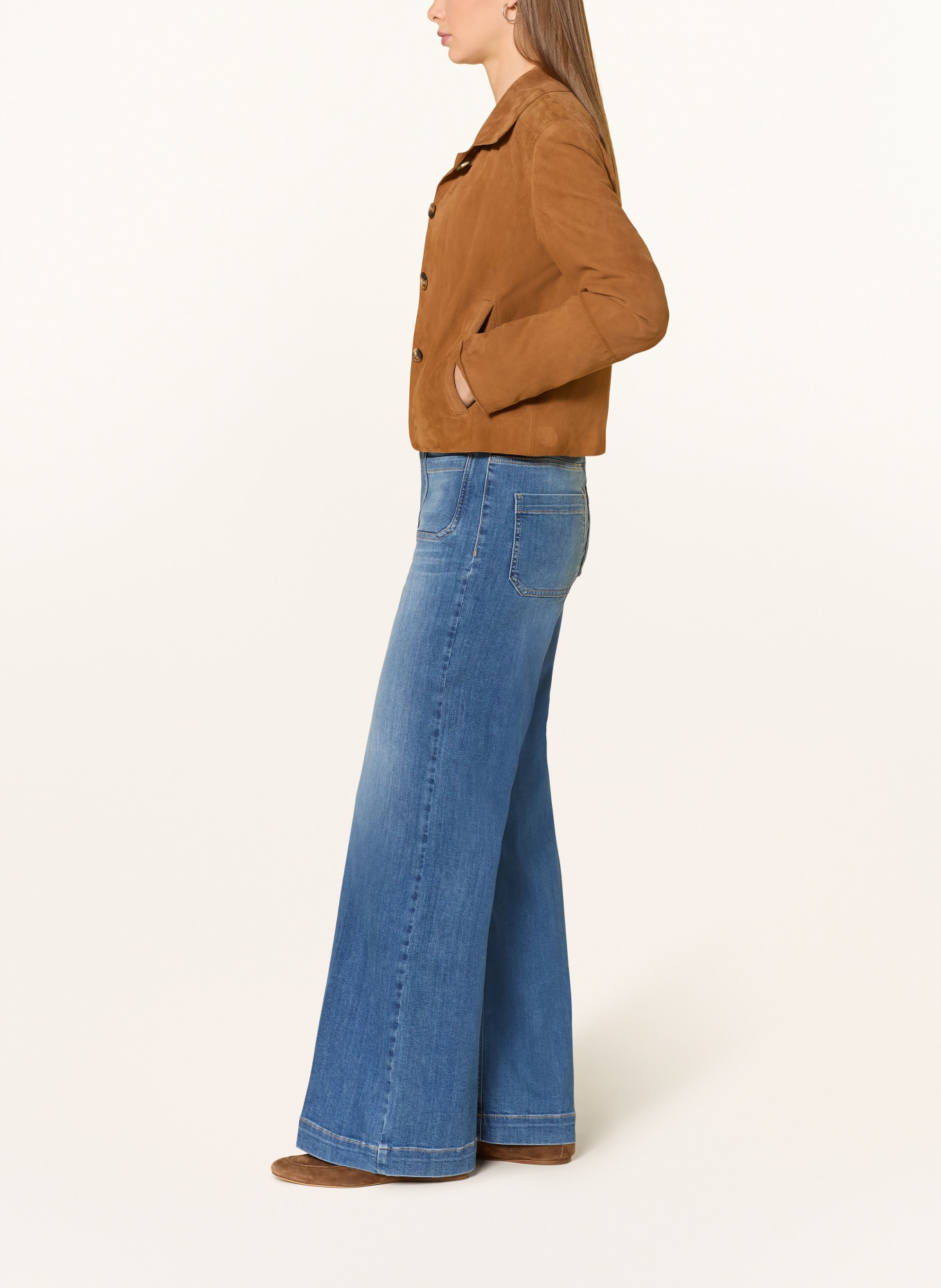 OPUS PANTS Wide Leg Jeans MELLY CRISP: 70301 dark shadow blue