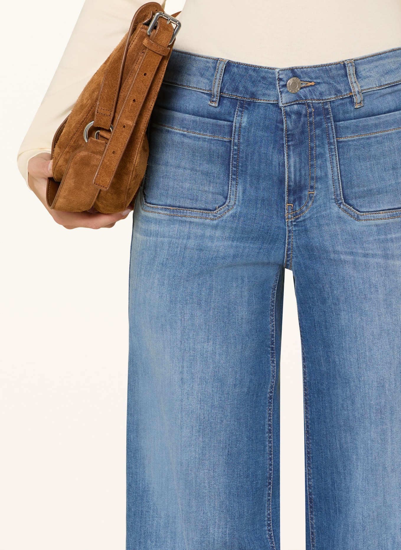 OPUS PANTS Wide Leg Jeans MELLY CRISP: 70301 dark shadow blue