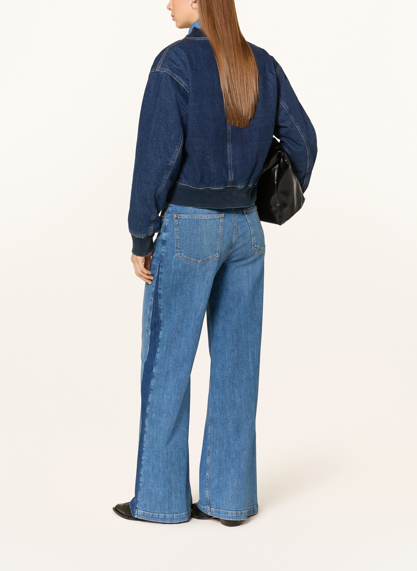OPUS PANTS Wide Leg Jeans MARI MEADOW: 70300 dark powder blue