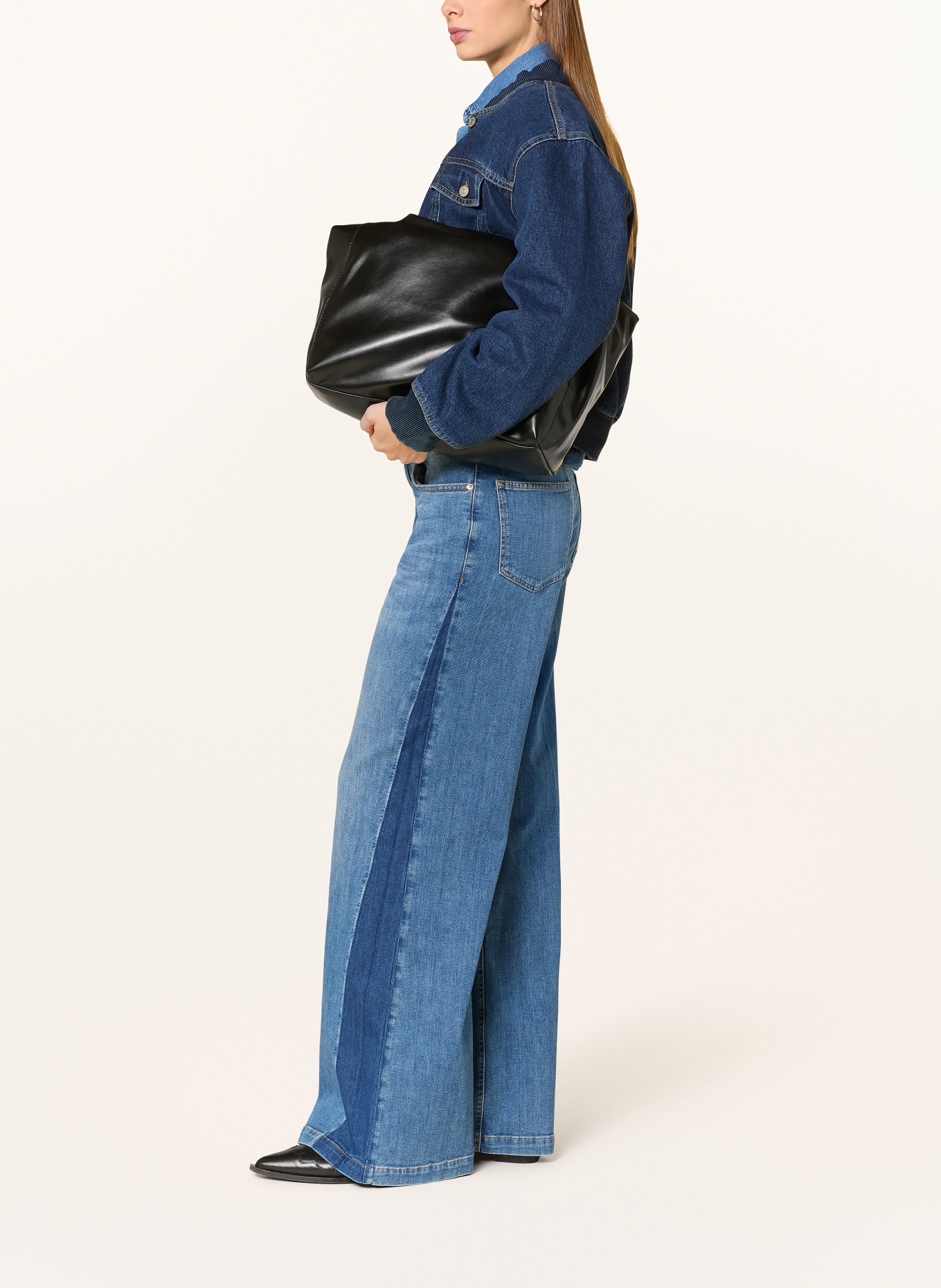 OPUS PANTS Wide Leg Jeans MARI MEADOW: 70300 dark powder blue