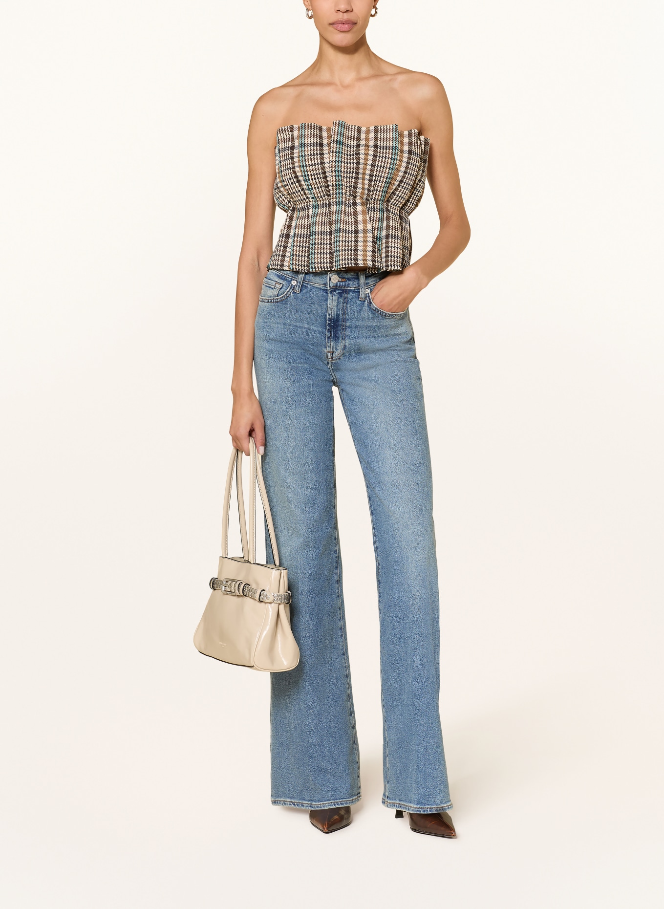 SoSUE Top z plisami: KREMOWY / BRĄZOWY / TURKUSOWY