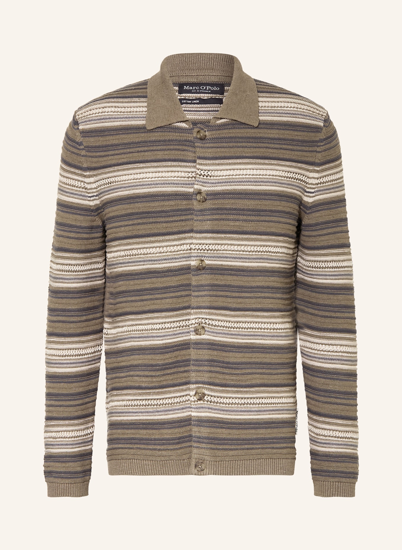 Marc O'Polo Strickjacke: KHAKI / HELLBRAUN / BLAUGRAU