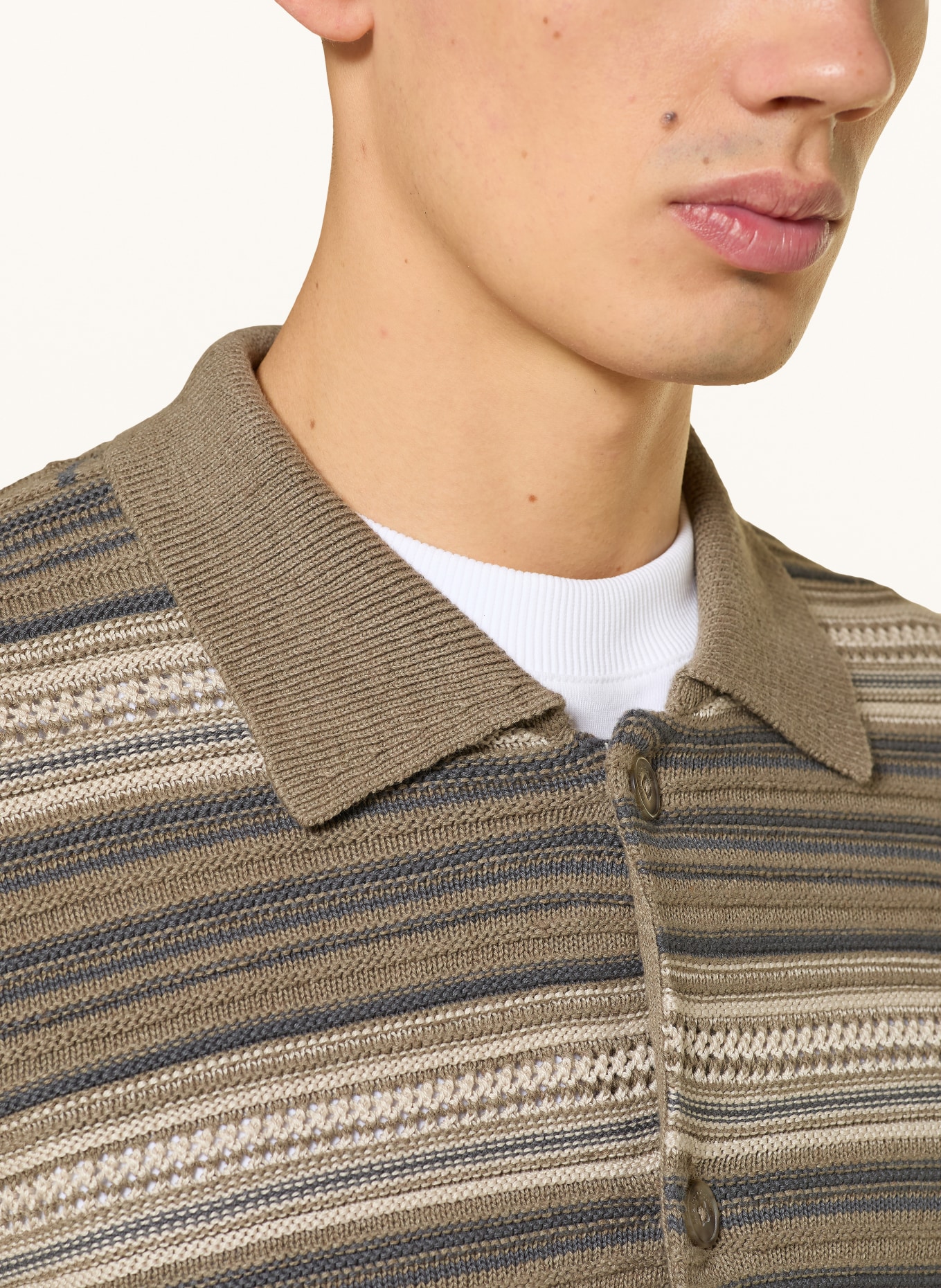 Marc O'Polo Strickjacke: KHAKI / HELLBRAUN / BLAUGRAU