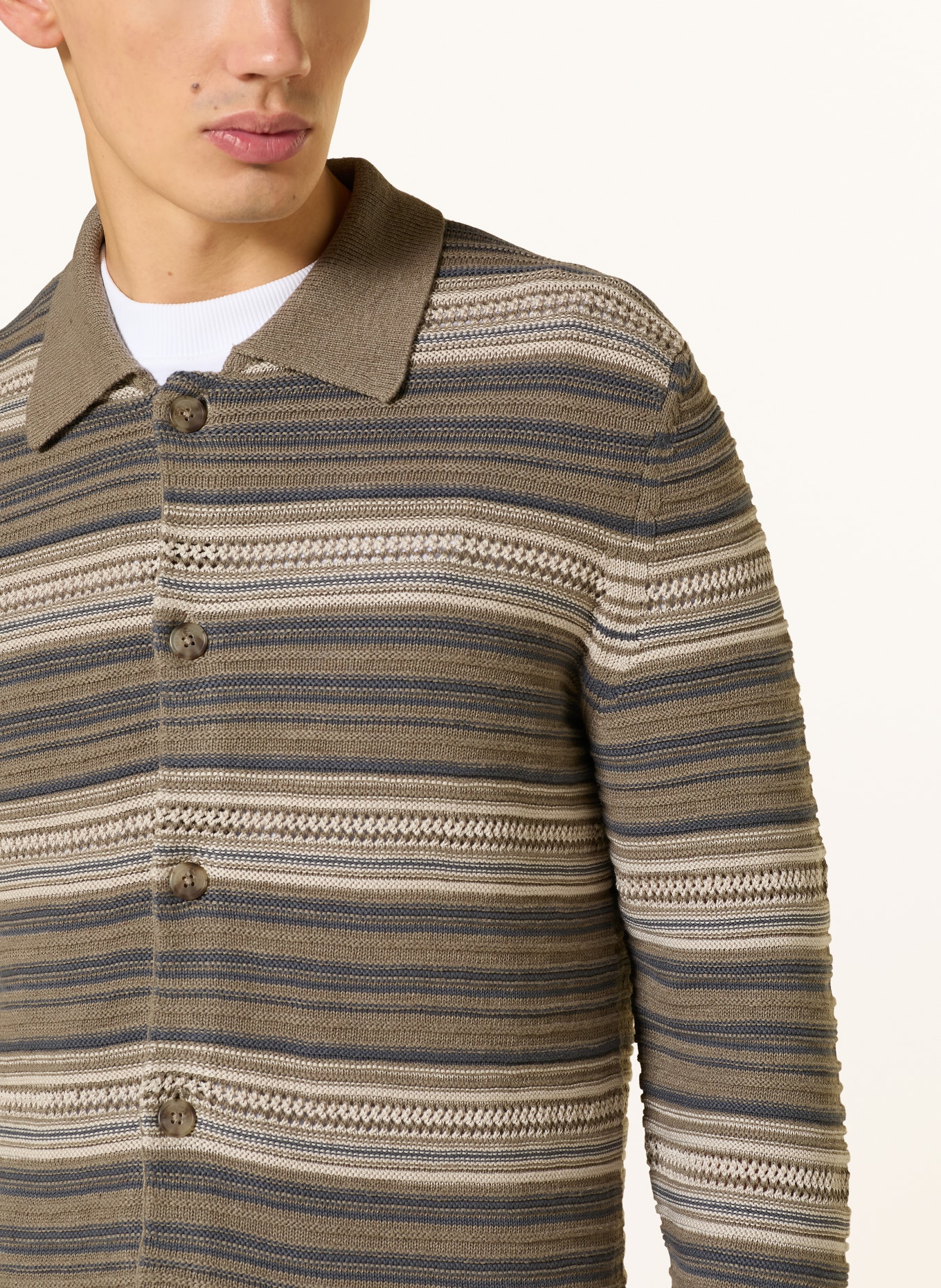 Marc O'Polo Strickjacke: KHAKI / HELLBRAUN / BLAUGRAU