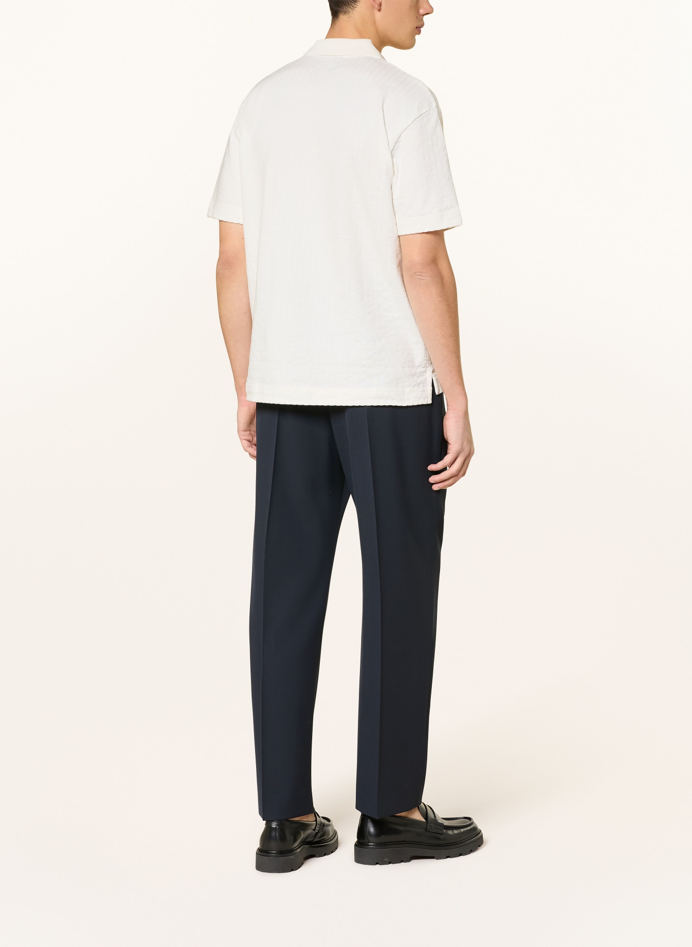 Marc O'Polo Strick-Poloshirt Relaxed Fit: ECRU
