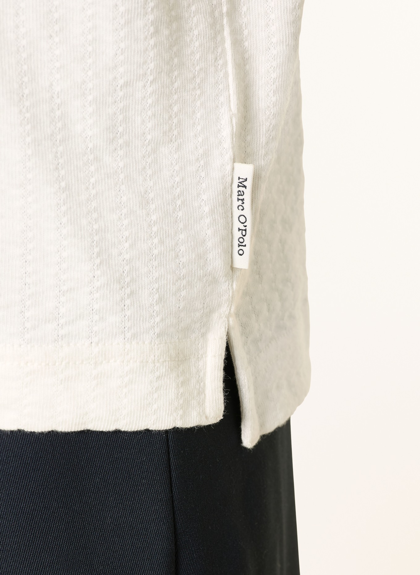Marc O'Polo Strick-Poloshirt Relaxed Fit: ECRU