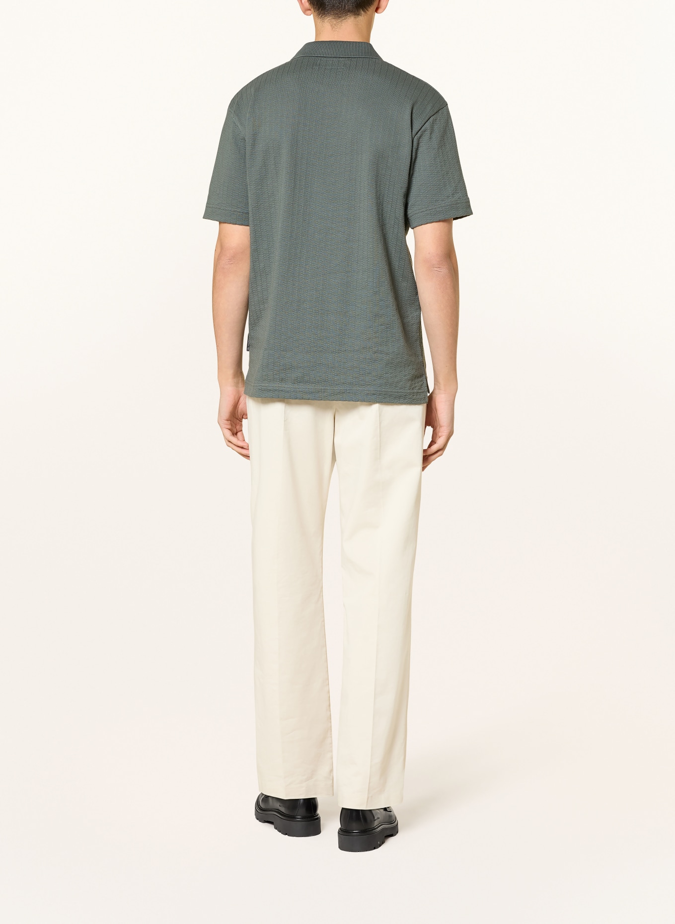 Marc O'Polo Strick-Poloshirt Relaxed Fit: PETROL