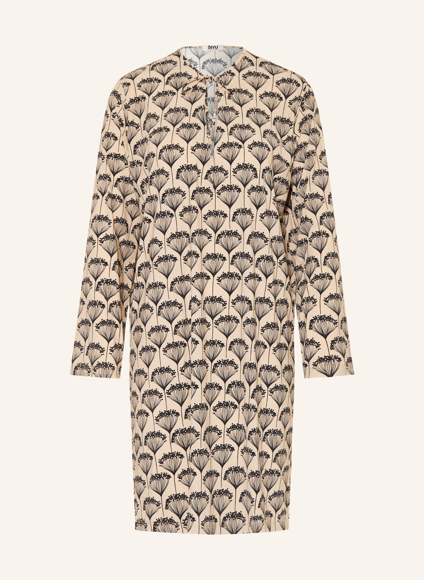 SIYU Jerseykleid: BEIGE / SCHWARZ