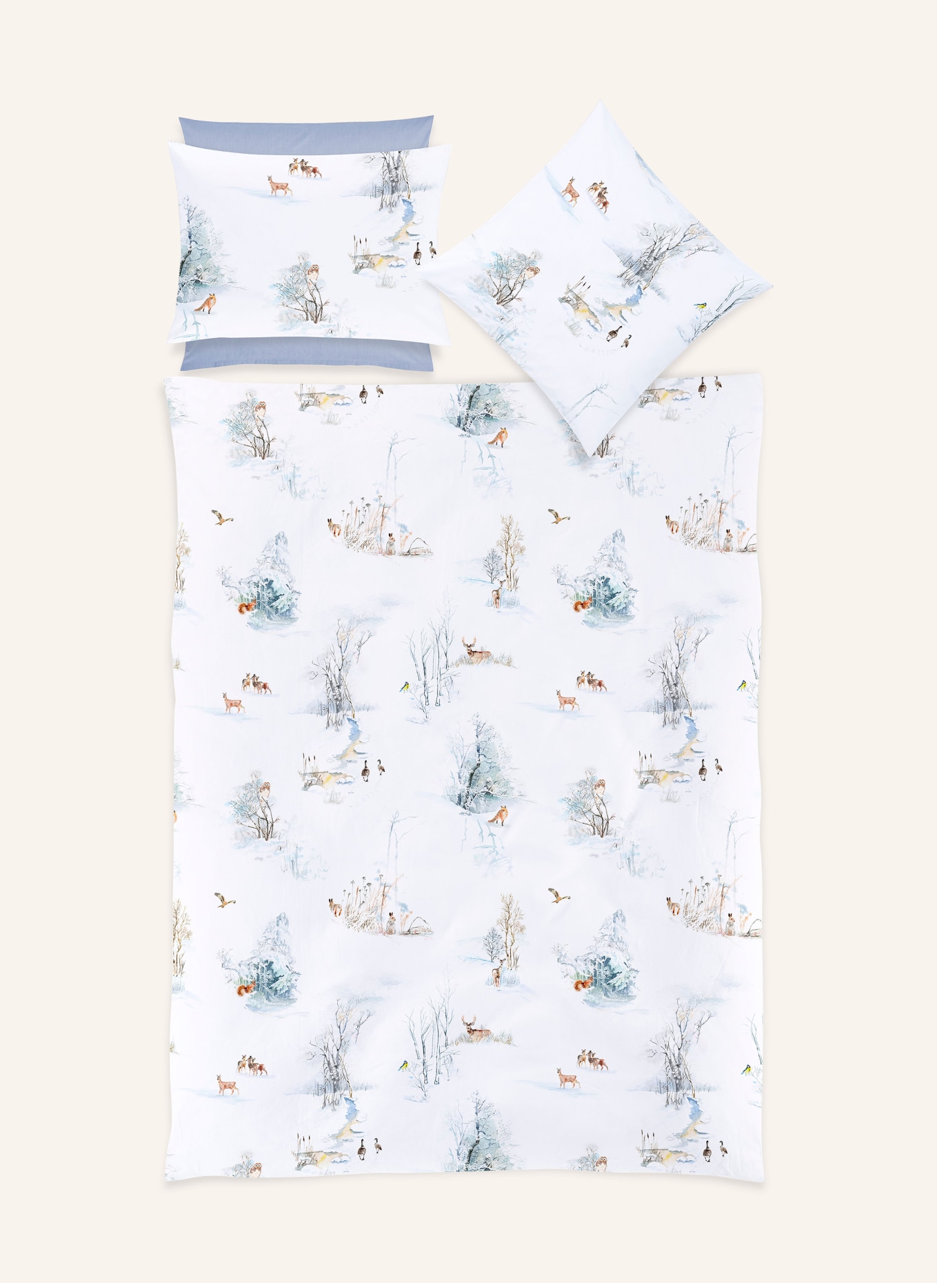 Christian Fischbacher Bettwäsche FINJA: WEISS / ROT / BLAU