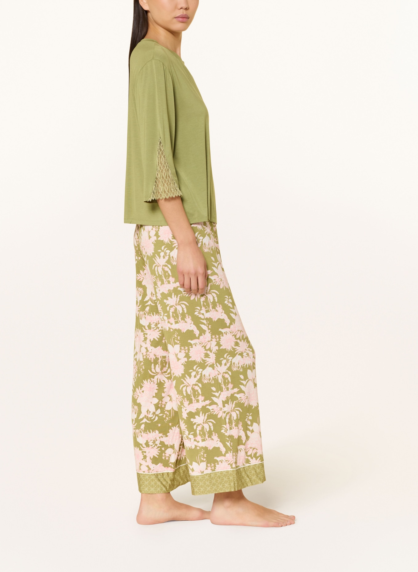 Triumph Schlafhose AURA SPOTLIGHT: OLIV / ROSA / CREME