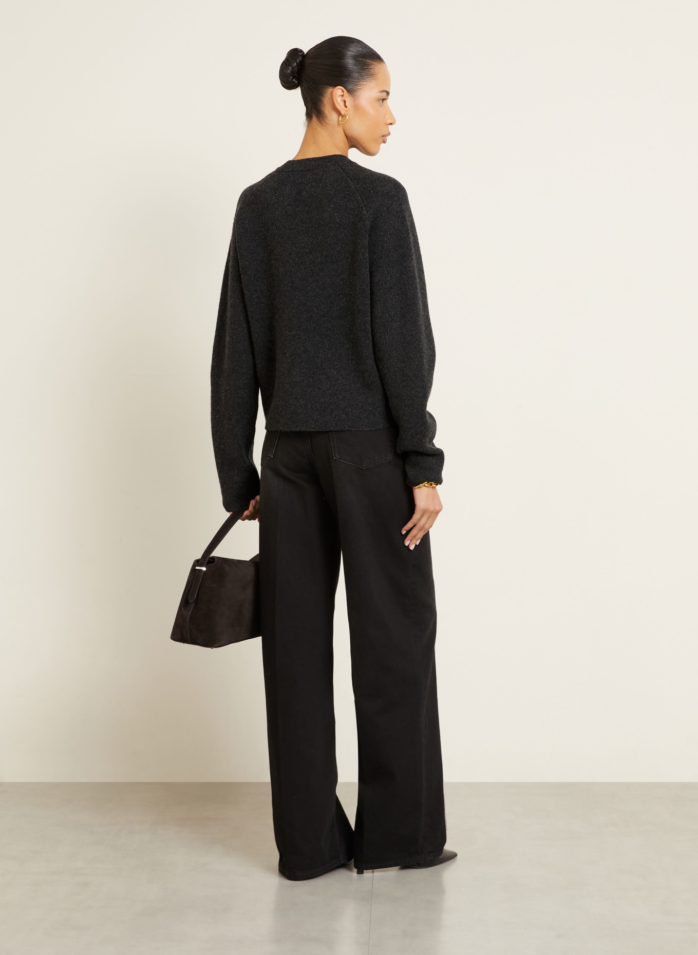 TOTEME Strickjacke: DUNKELGRAU / GOLD