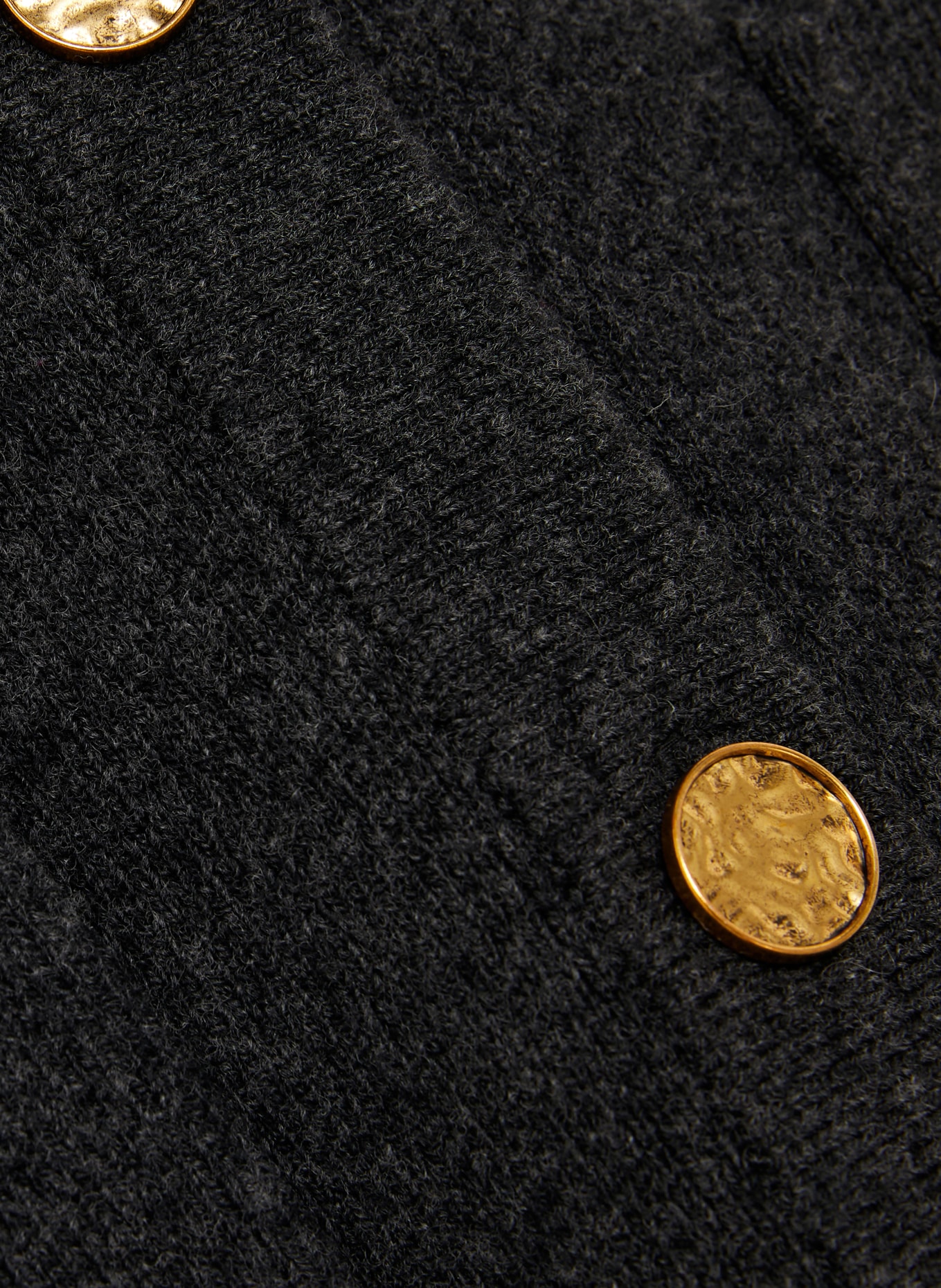 TOTEME Strickjacke: DUNKELGRAU / GOLD