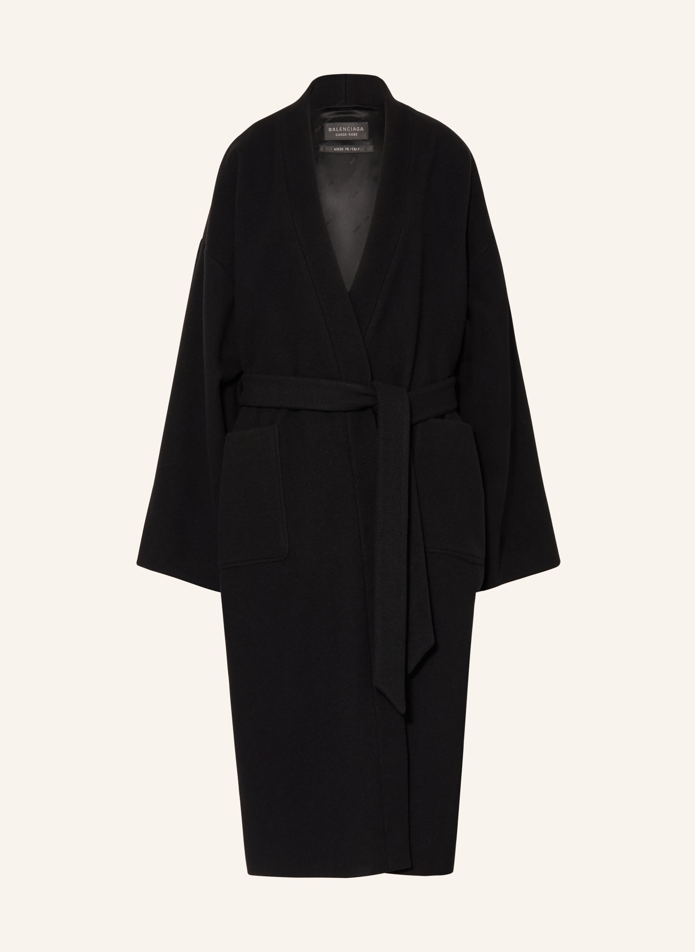 BALENCIAGA Wollmantel: SCHWARZ