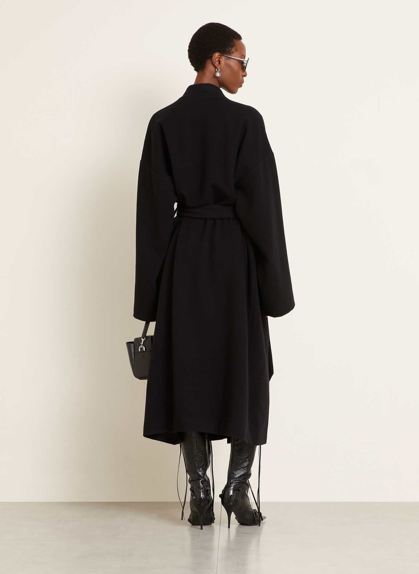 BALENCIAGA Wollmantel: SCHWARZ