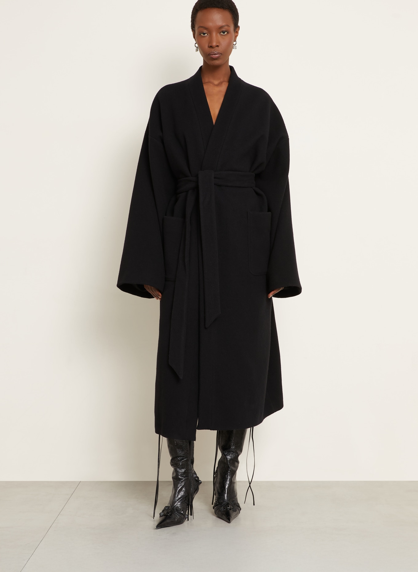 BALENCIAGA Wollmantel: SCHWARZ