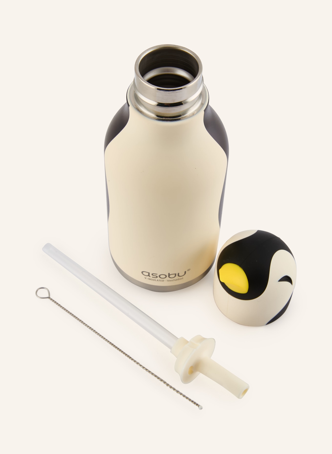 asobu Isolierflasche BESTIE: WEISS / GELB / SCHWARZ