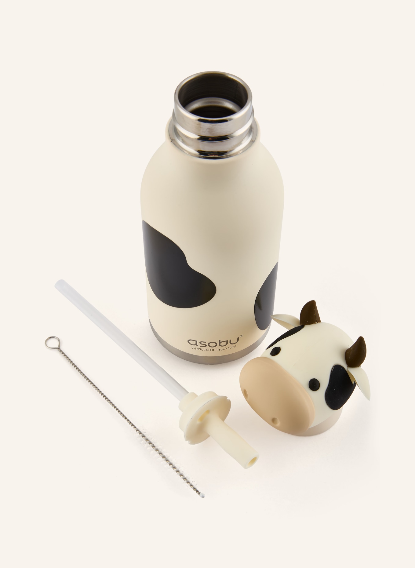 asobu Isolierflasche BESTIE: WEISS / BEIGE / SCHWARZ