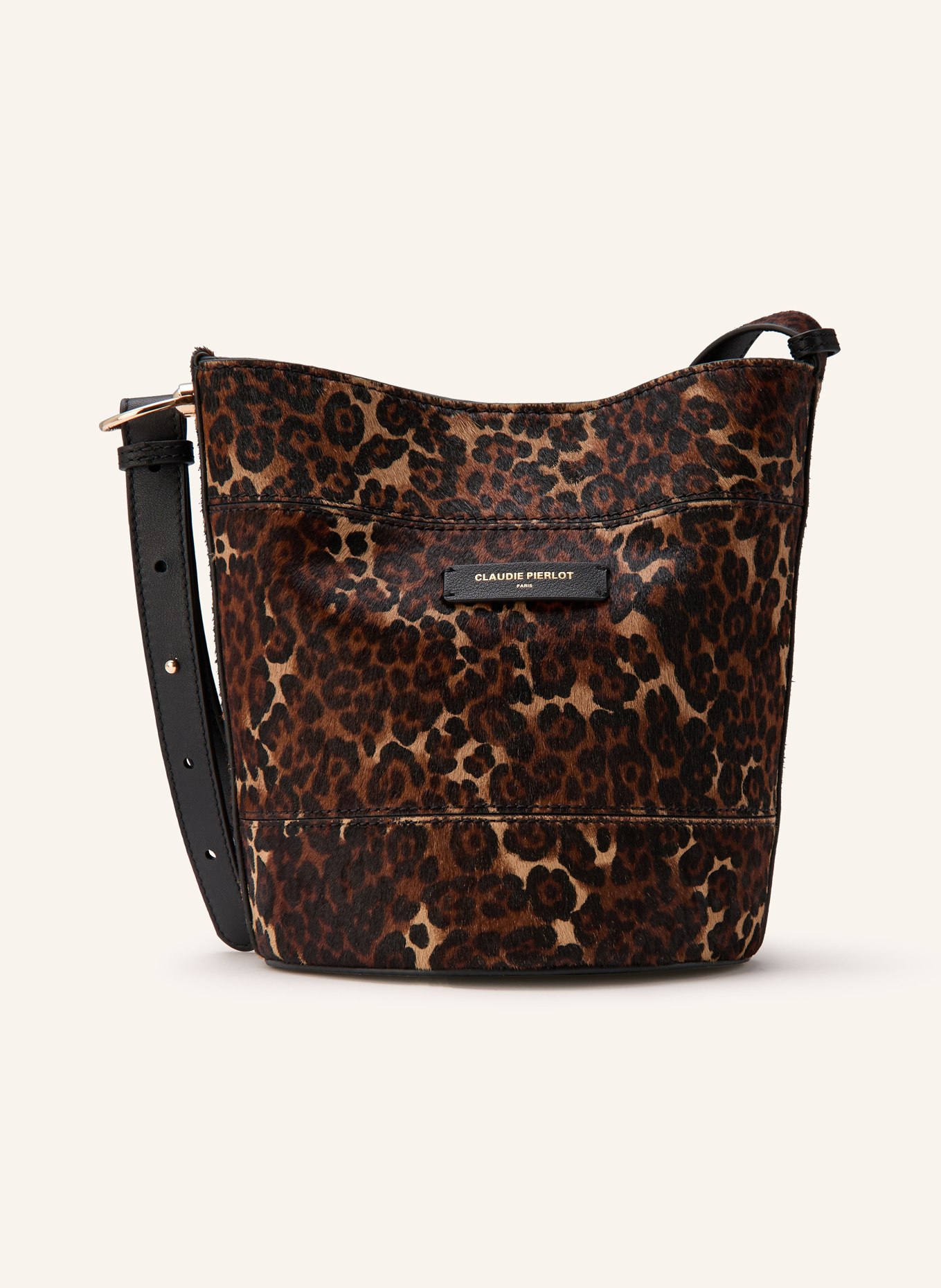 CLAUDIE PIERLOT Umhängetasche: DUNKELBRAUN / BEIGE / SCHWARZ