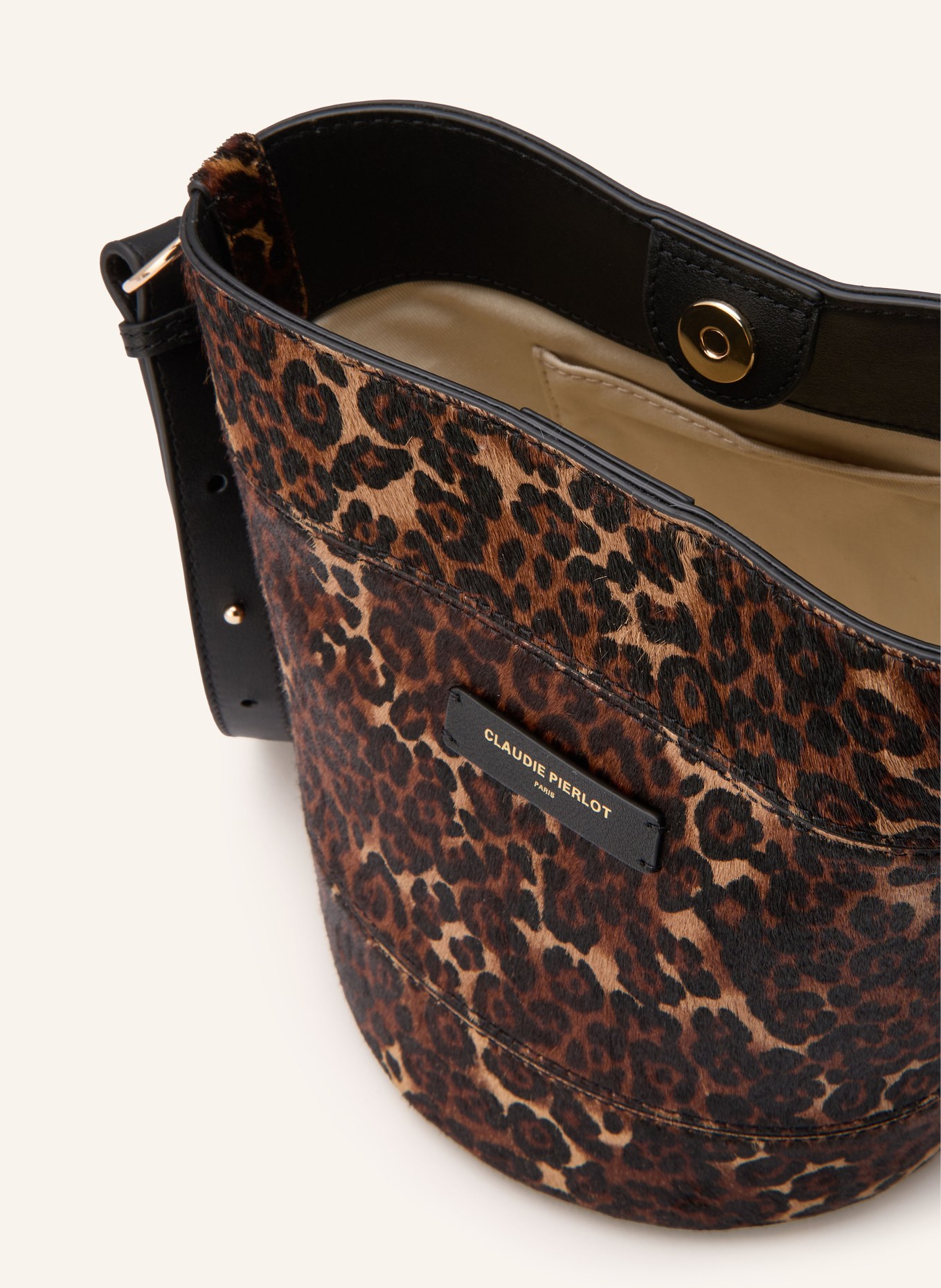 CLAUDIE PIERLOT Umhängetasche: DUNKELBRAUN / BEIGE / SCHWARZ