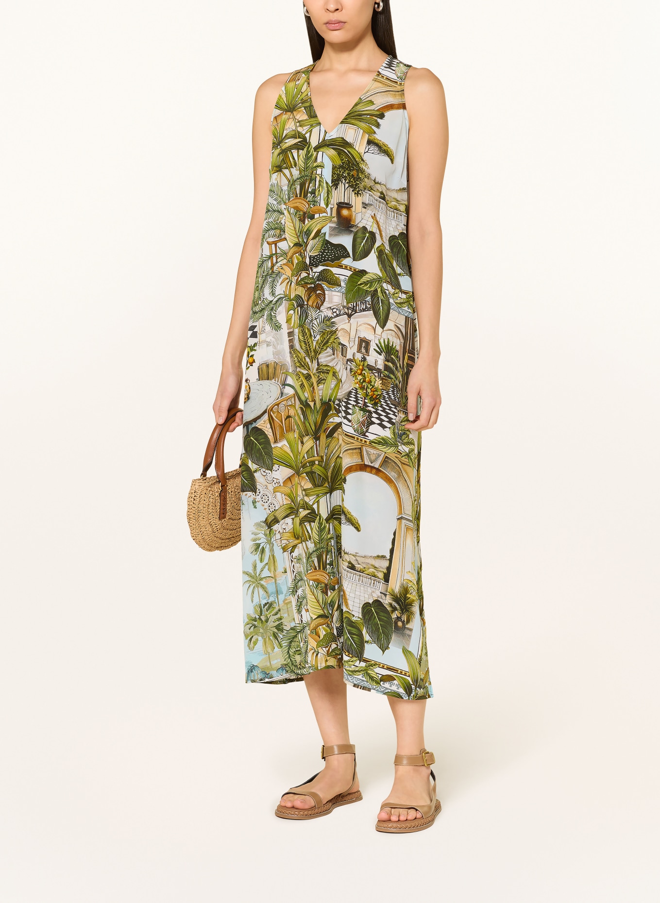 Princess GOES HOLLYWOOD Seidenkleid: GRÜN / HELLBRAUN / HELLBLAU