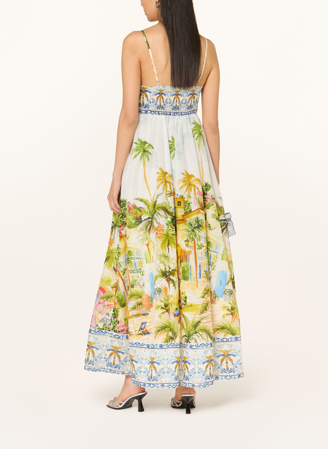 Princess GOES HOLLYWOOD Sukienka z jedwabiu: BIAŁY / CIEMNOŻÓŁTY / NIEBIESKI