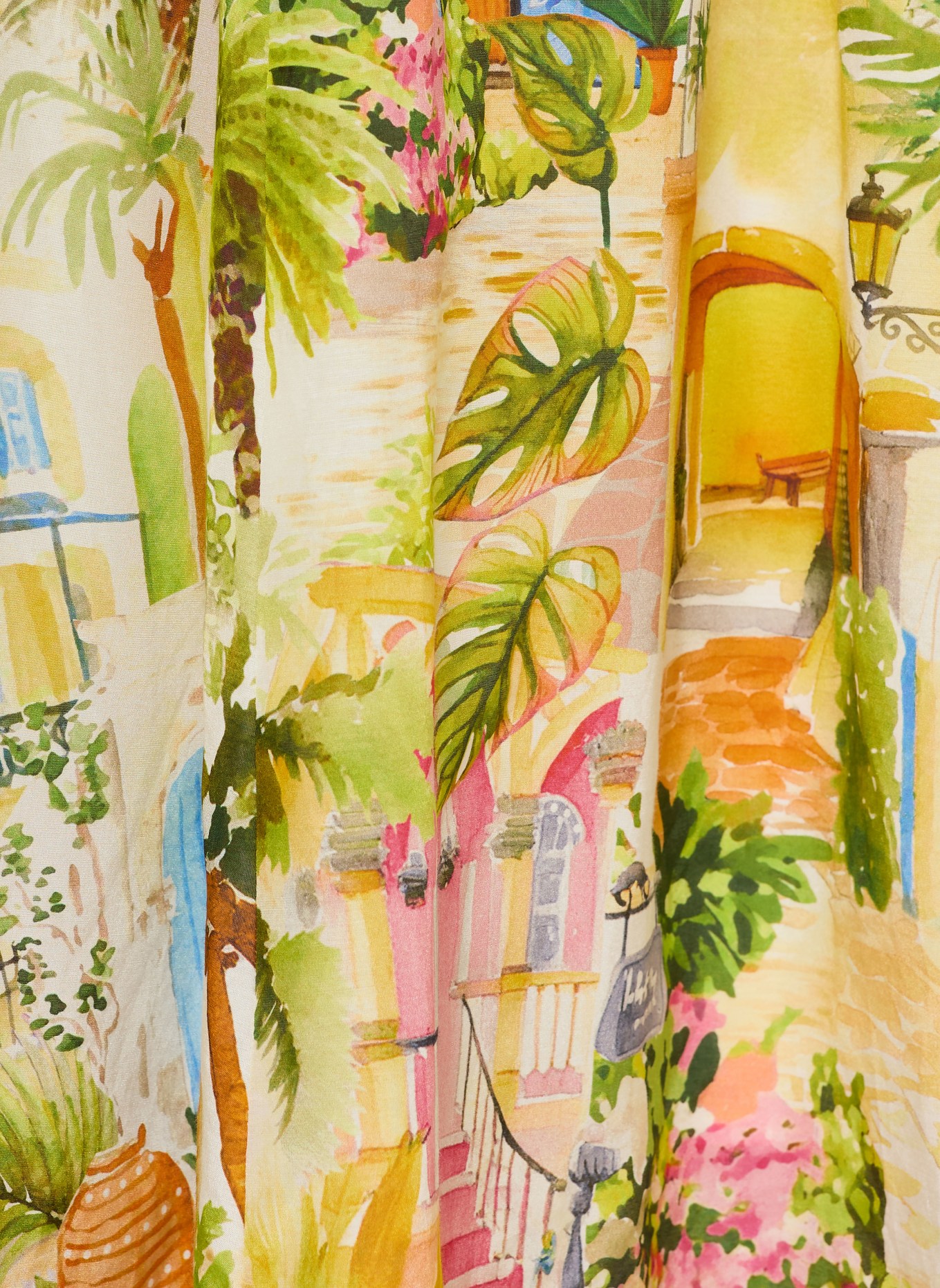 Princess GOES HOLLYWOOD Sukienka z jedwabiu: BIAŁY / CIEMNOŻÓŁTY / NIEBIESKI