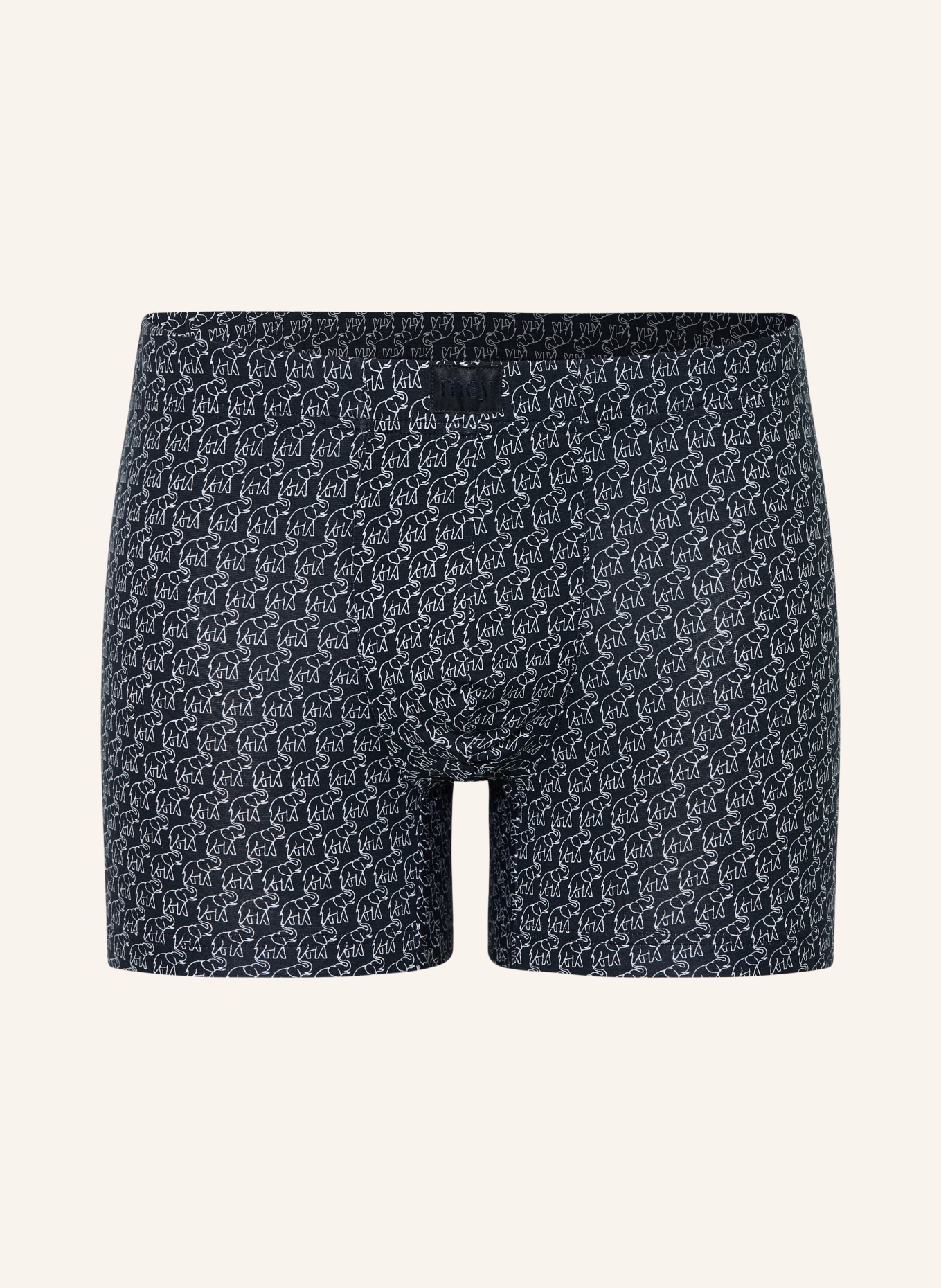 mey Boxer shorts series ELEPHANT WALK: DARK BLUE / WHITE