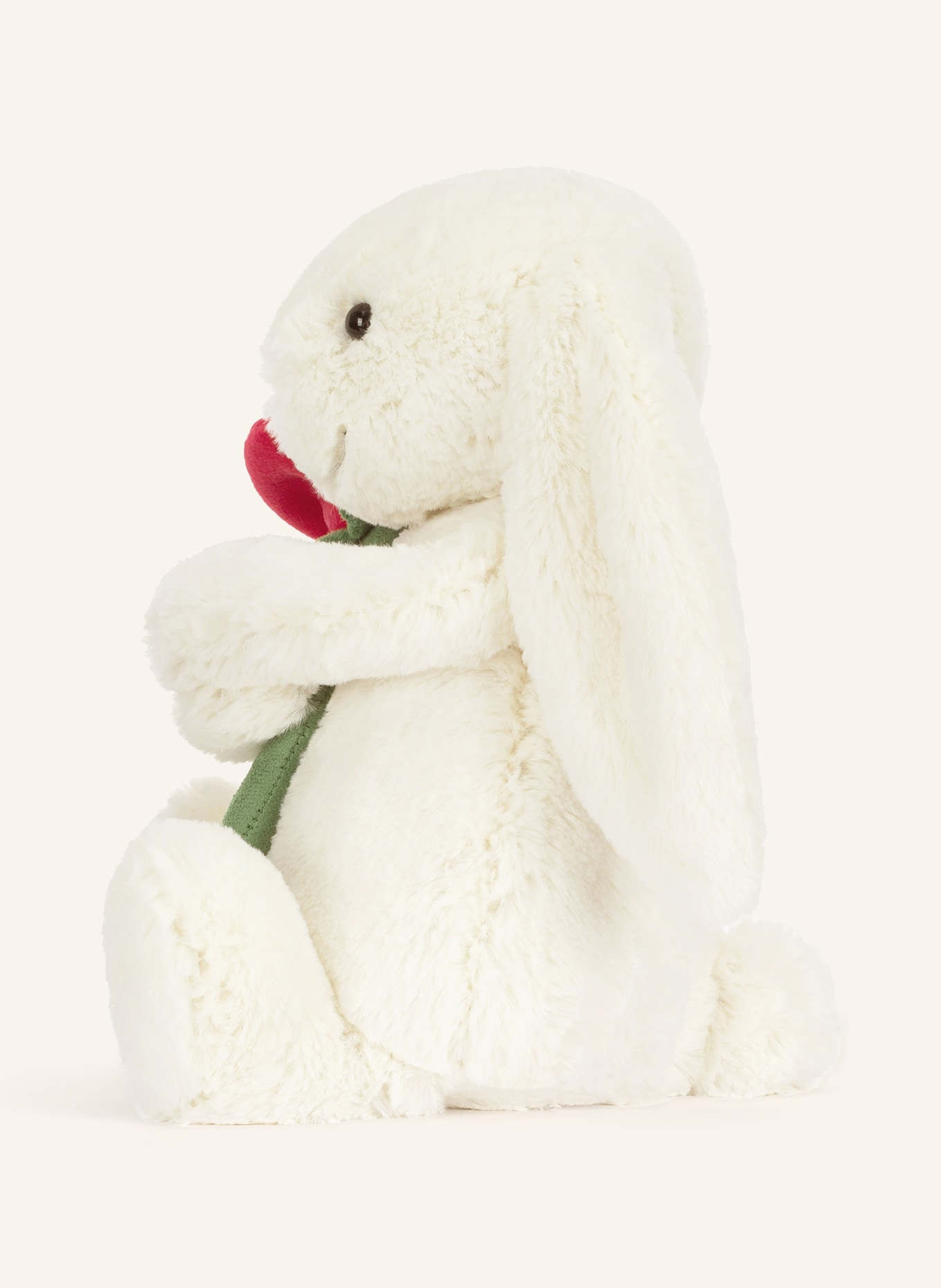 Jellycat Plüsch-Spielzeug CREAM BUNNY WITH ROSE: CREME / ROT / GRÜN