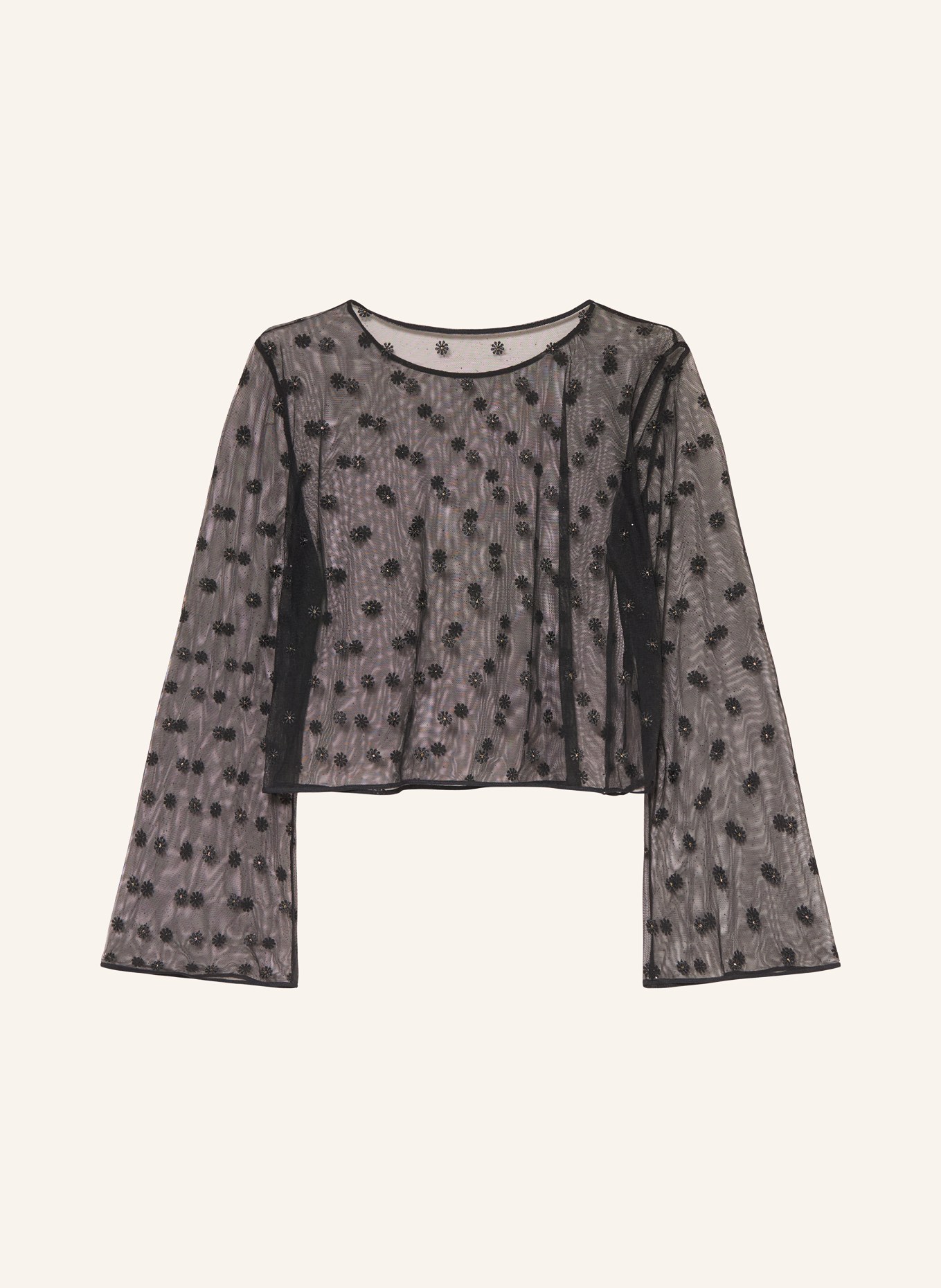 MARIE JO Lounge-Shirt DAISY mit Glitzergarn: SCHWARZ / GOLD