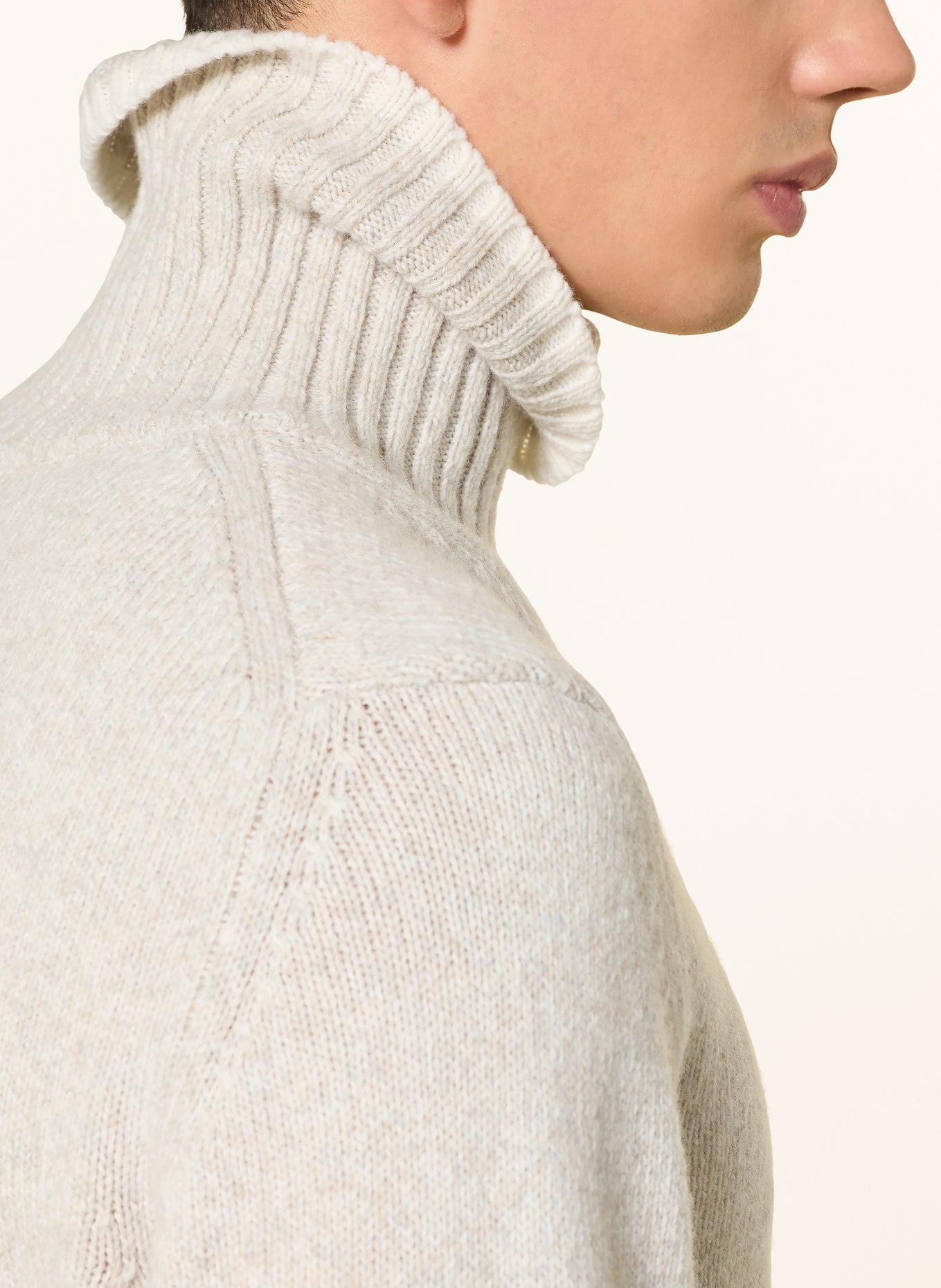MAERZ MUENCHEN turtleneck sweater: LIGHT BROWN