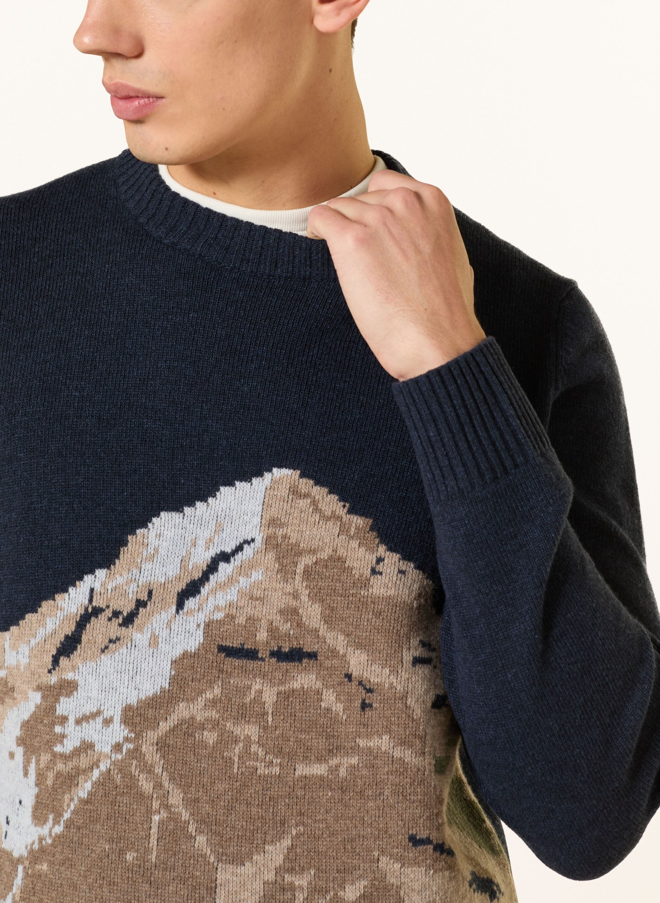 MAERZ MUENCHEN sweater: DARK BLUE
