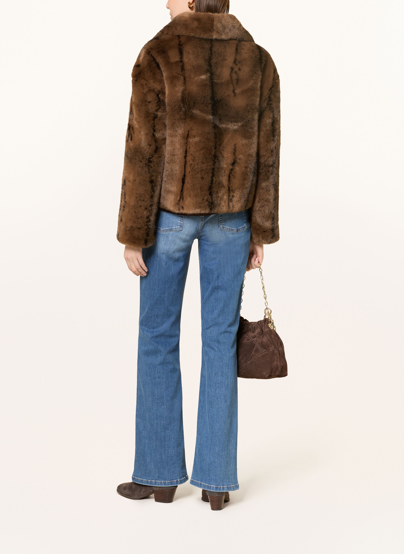 ba&sh Kunstfell-Jacke FOXY: BRAUN / SCHWARZ