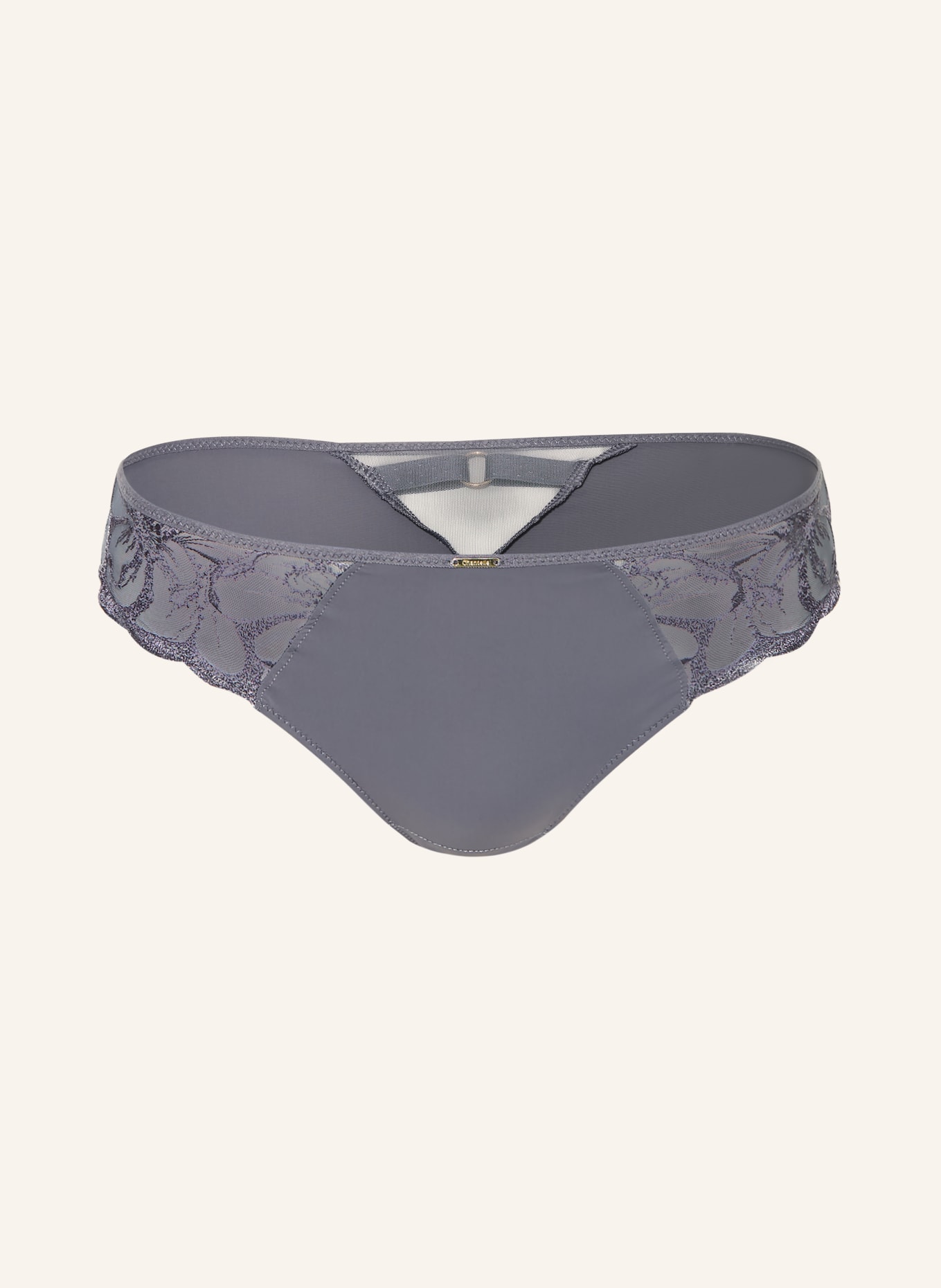 CHANTELLE FLEURS briefs with glitter thread: GRAY