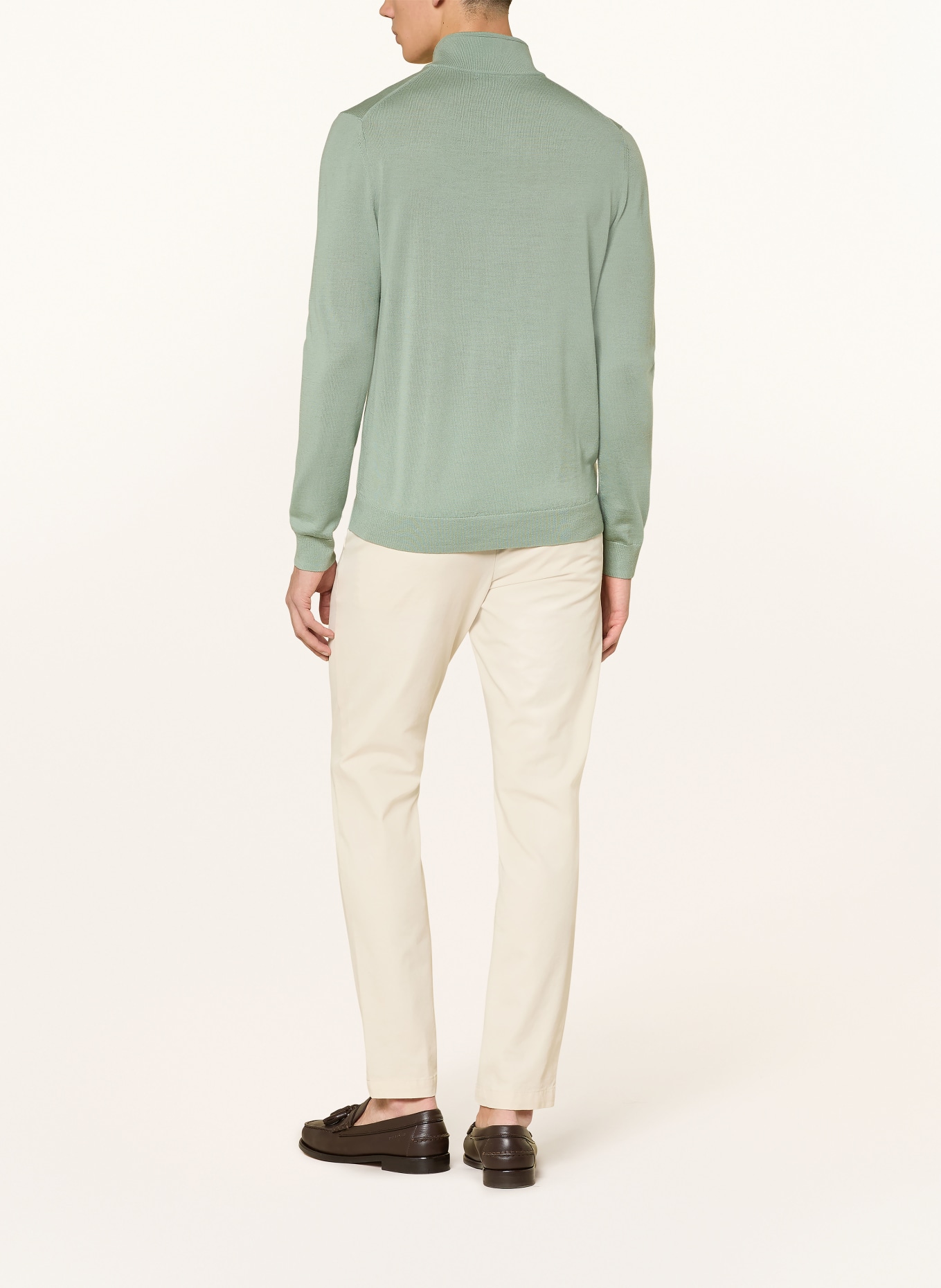 REISS BLACKHALL merino wool sweater: LIGHT GREEN