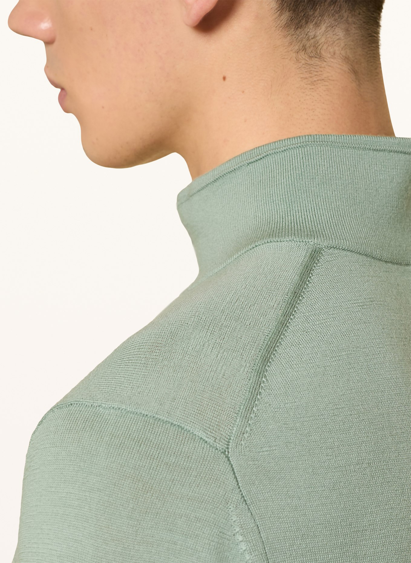 REISS BLACKHALL merino wool sweater: LIGHT GREEN