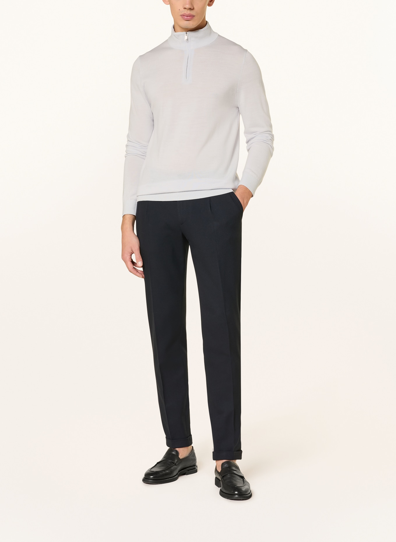 REISS Troyer BLACKHALL aus Merinowolle: BLAUGRAU