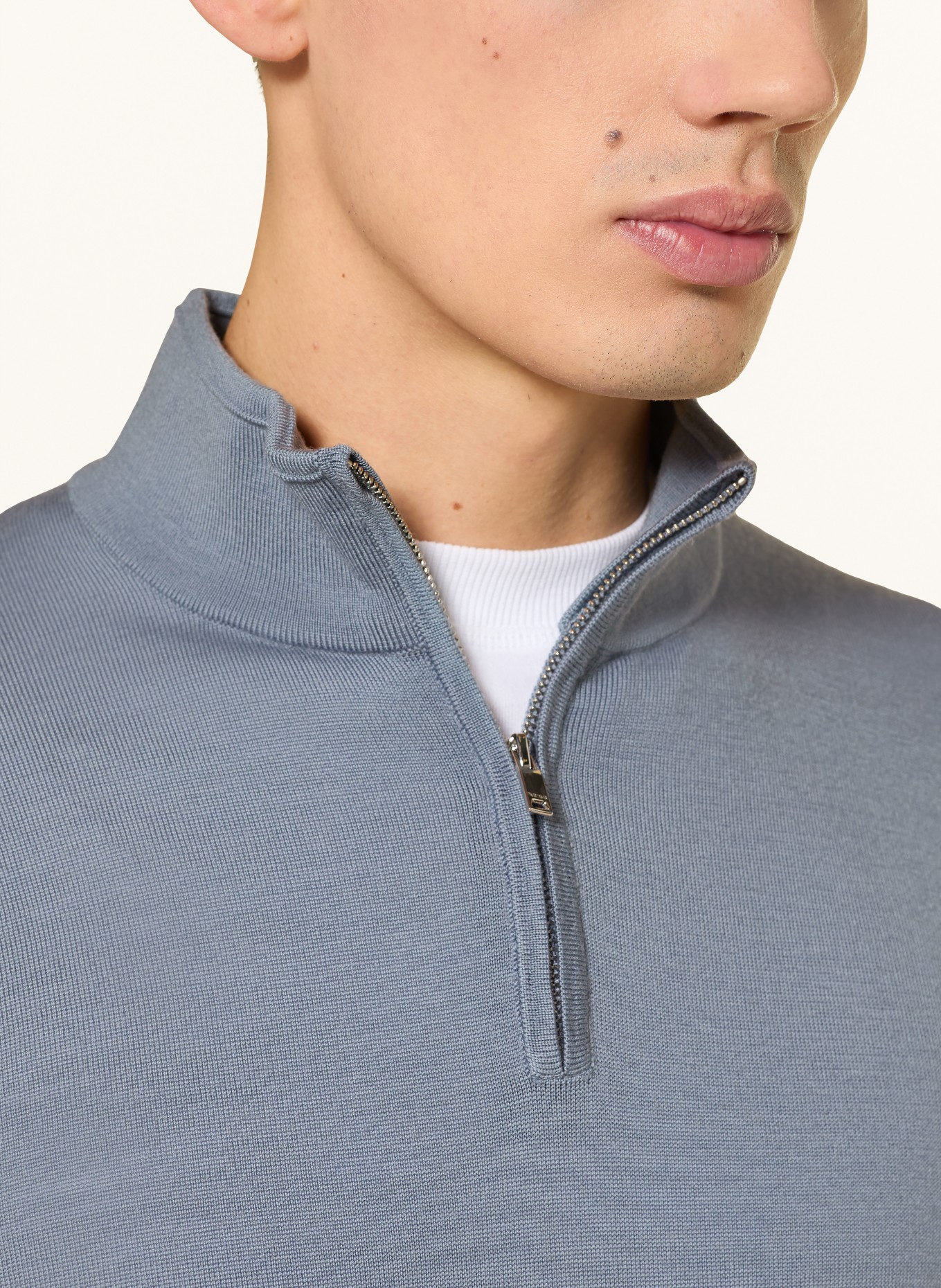 REISS BLACKHALL merino wool sweater: BLUE GRAY